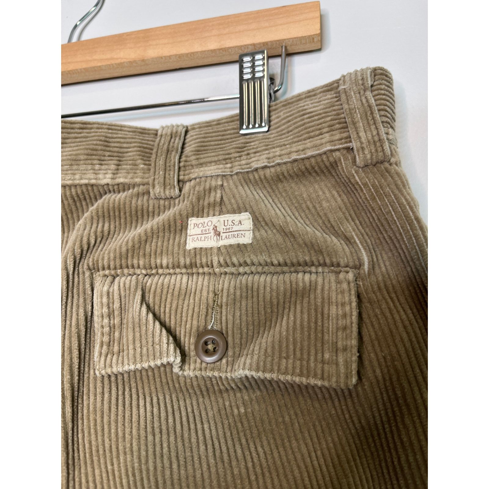 Polo Ralph Lauren Y2K Polo Ralph Lauren Corduroy Paratrooper Cargo Pants 36x30 Size US 36 / EU 52 - 8 Thumbnail