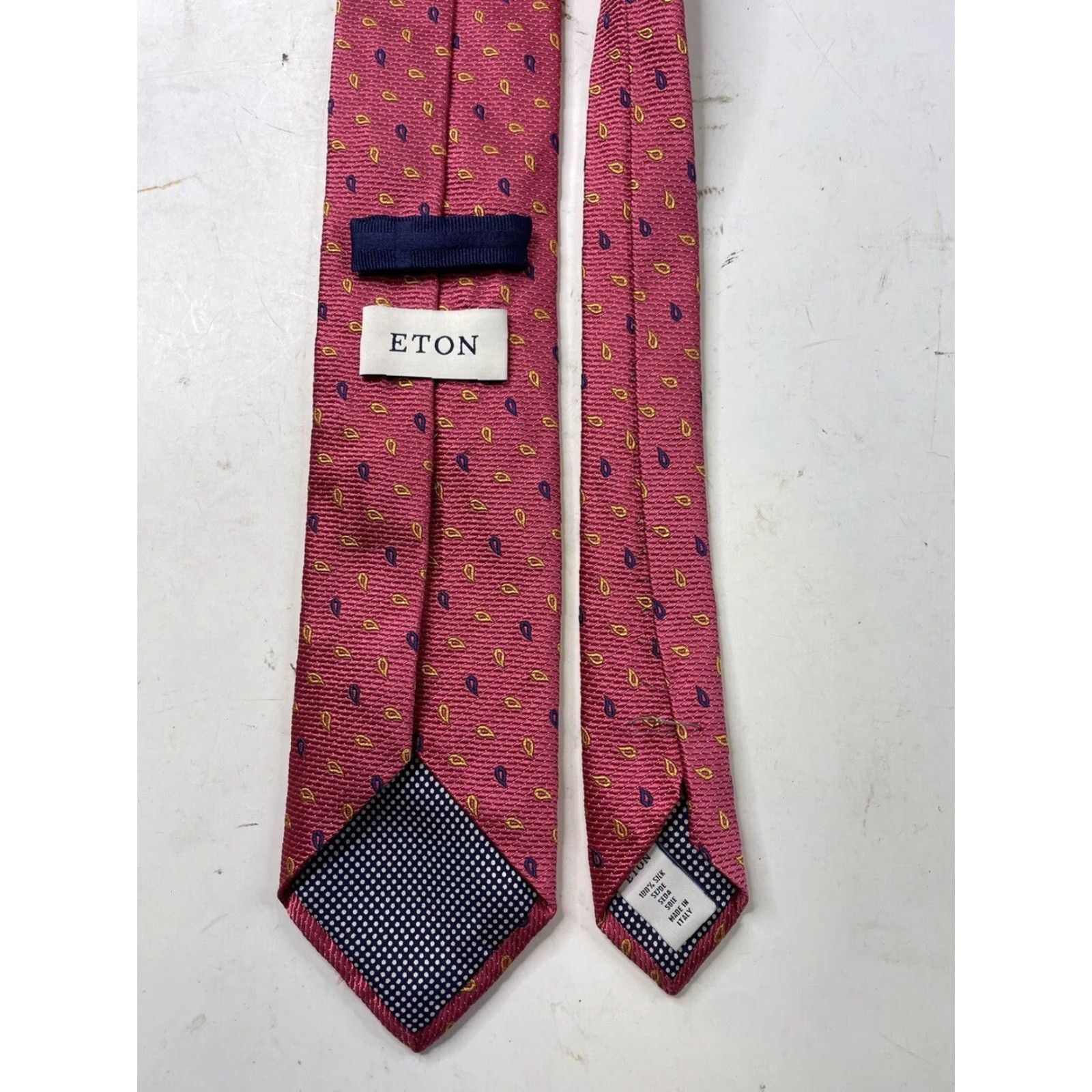 Eton ETON Pink Geometric Silk Tie Designer Made In Italy Neck Tie - Silk, Geometric, Pink, Italy, Classic Length, Mens, Tie Size ONE SIZE - 3 Thumbnail
