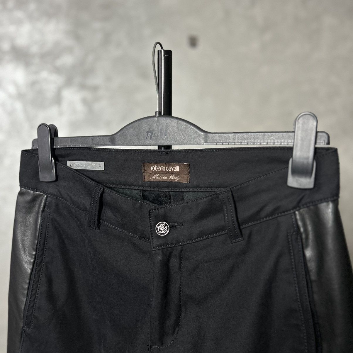 Roberto Cavalli Vintage Roberto Cavalli Leather Trim Trousers Size US 31 - 5 Thumbnail