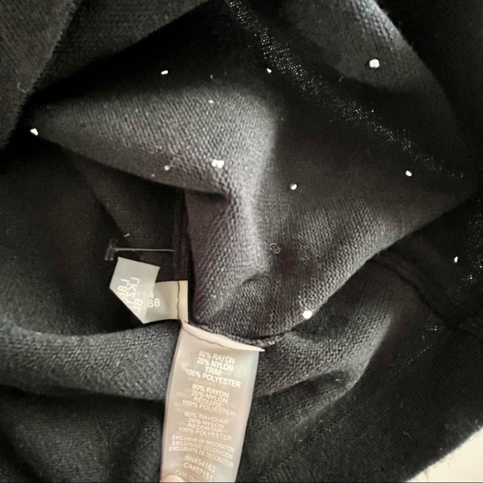 Karl Lagerfeld Karl Lagerfeld black knit pearl detail sweater size XS Size XS / US 0-2 / IT 36-38 - 10 Thumbnail