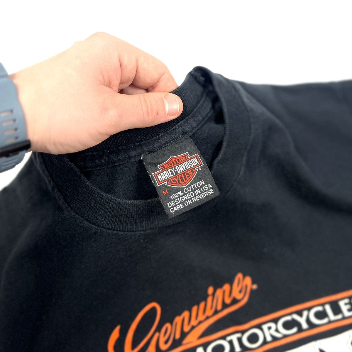 Band Tees × Harley Davidson × Vintage Vintage 1995 Harley Davidson USA Black Cotton Moto T Shirt Size US M / EU 48-50 / 2 - 10 Thumbnail