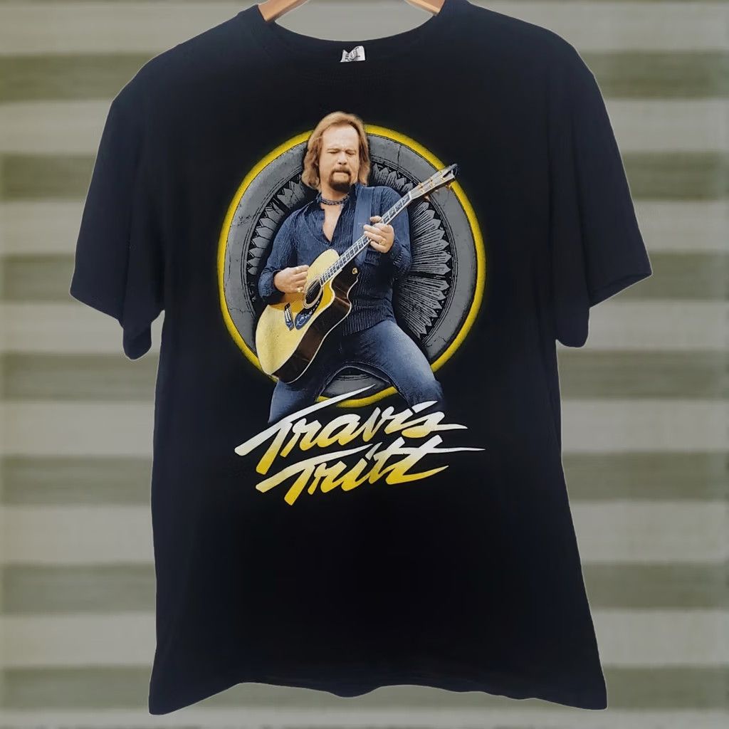Anvil Travis Tritt Live Tour 2011 Shirt Medium Black Country Music Graphic T-Shirt Men M Short Sleeve Crew Neck Vintage No Size US M / EU 48-50 / 2 - 1 Thumbnail