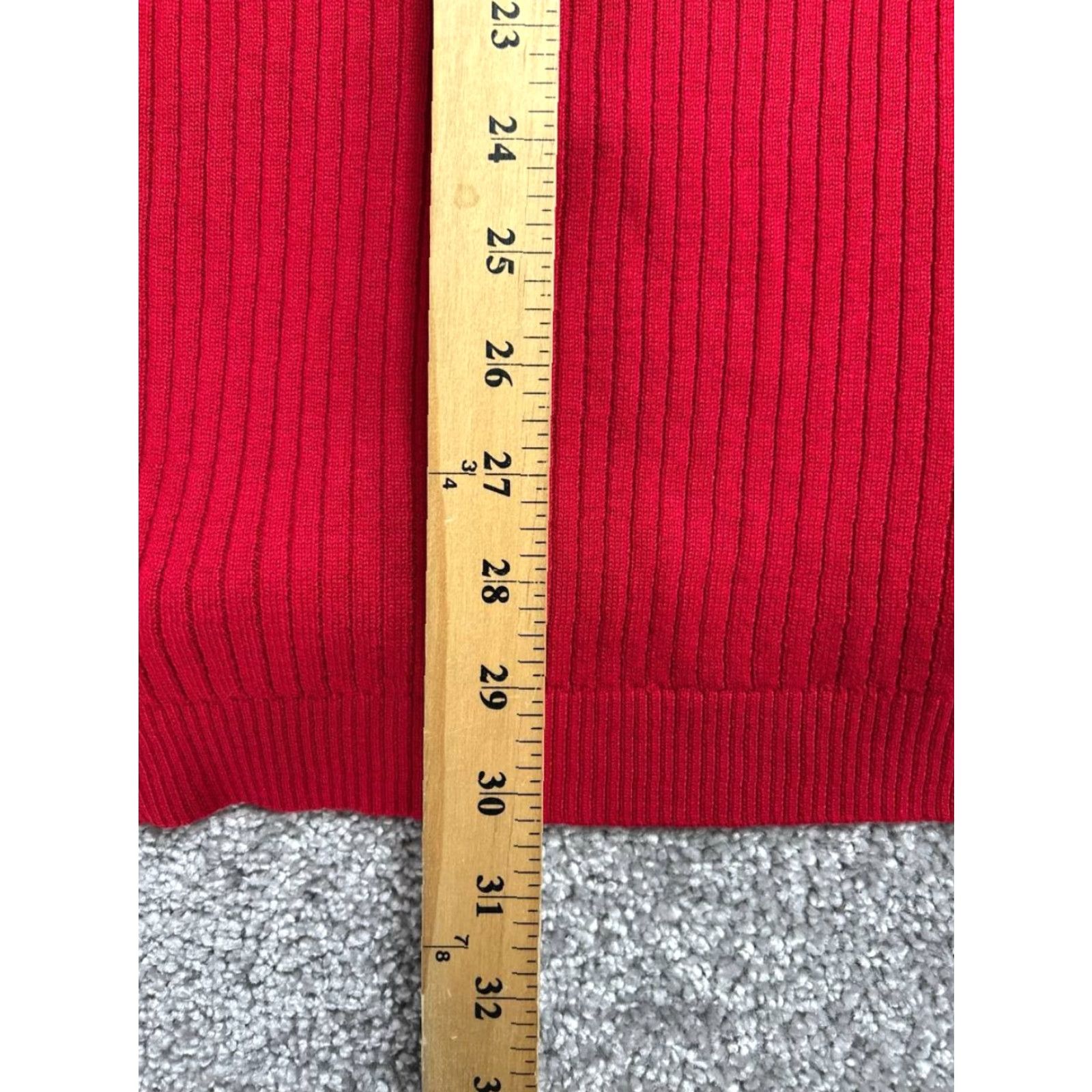 Lands' End VINTAGE Lands' End Cardigan Sweater Womens M Red Cotton Knit Long Open Winter Size M / US 6-8 / IT 42-44 - 7 Thumbnail