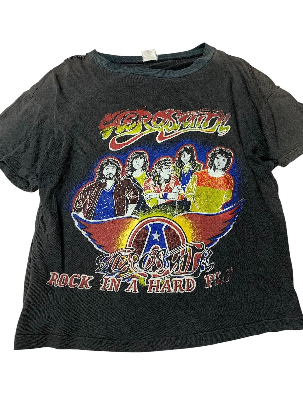 Aerosmith × Band Tees × Vintage Vintage Aerosmith Band Bootleg Distressed Condition Size US M / EU 48-50 / 2 - 2 Thumbnail