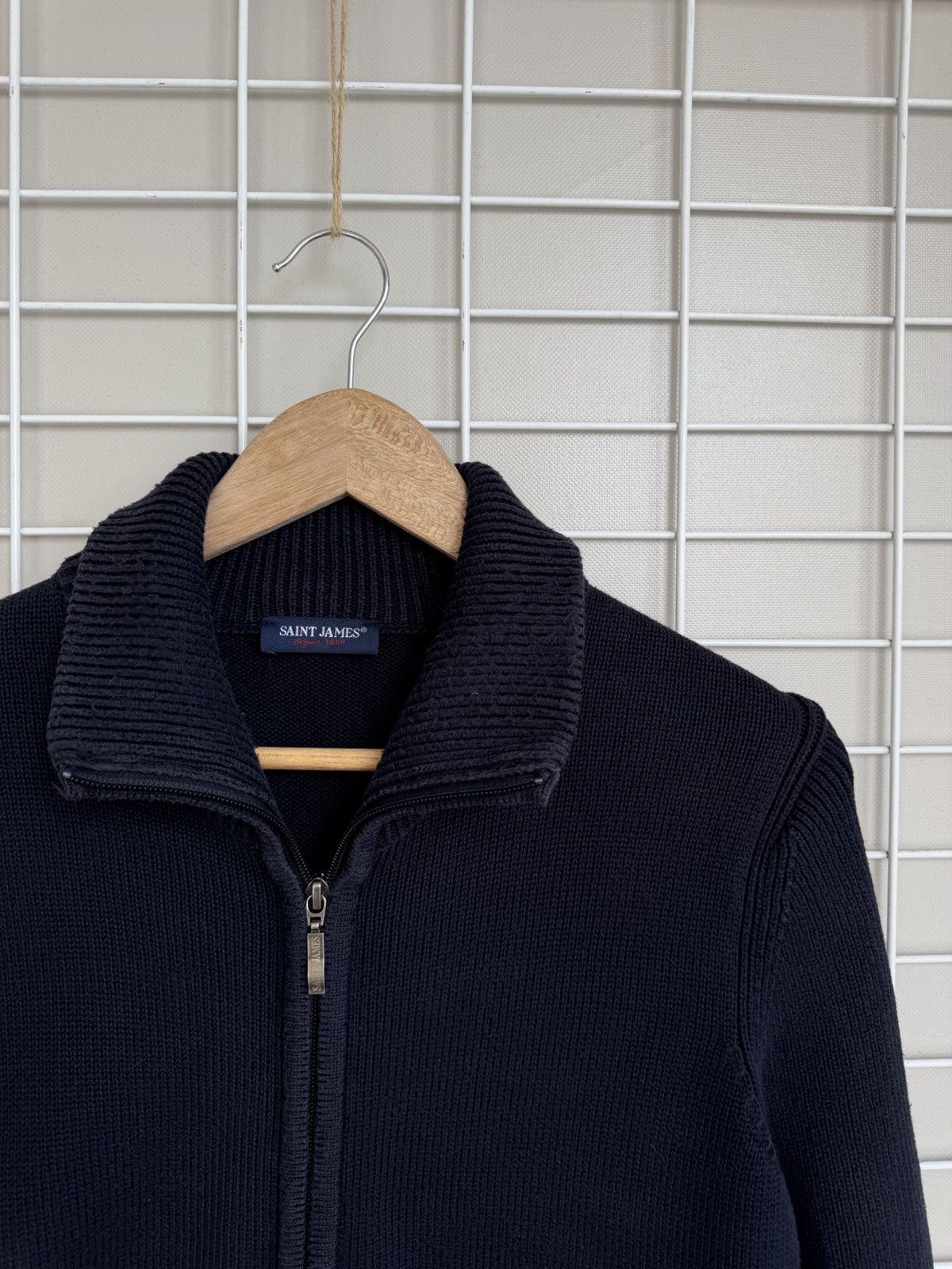 Saint James Saint James Zip Knit Sweater Mens Size M Navy Blue Vintage Size US M / EU 48-50 / 2 - 6 Thumbnail