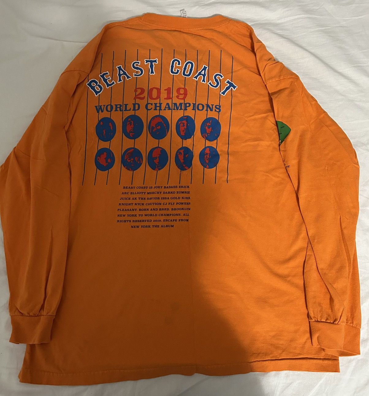 Flatbush Zombies Beast Coast Orange Long Sleeved Shirt Size US XL / EU 56 / 4 - 2 Thumbnail