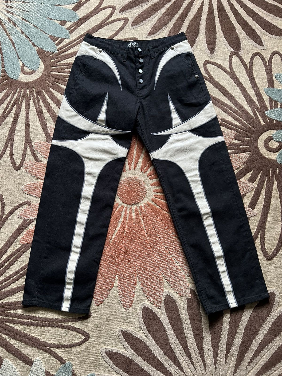 Thug Club Leather Washing Denim Pants
