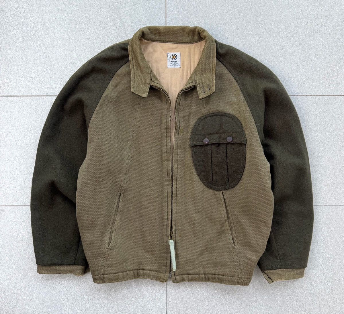 Vintage VTG Marina Del Rey Wool Bomber Jacket Olive Workwear Japan Size US M / EU 48-50 / 2 - 2 Thumbnail