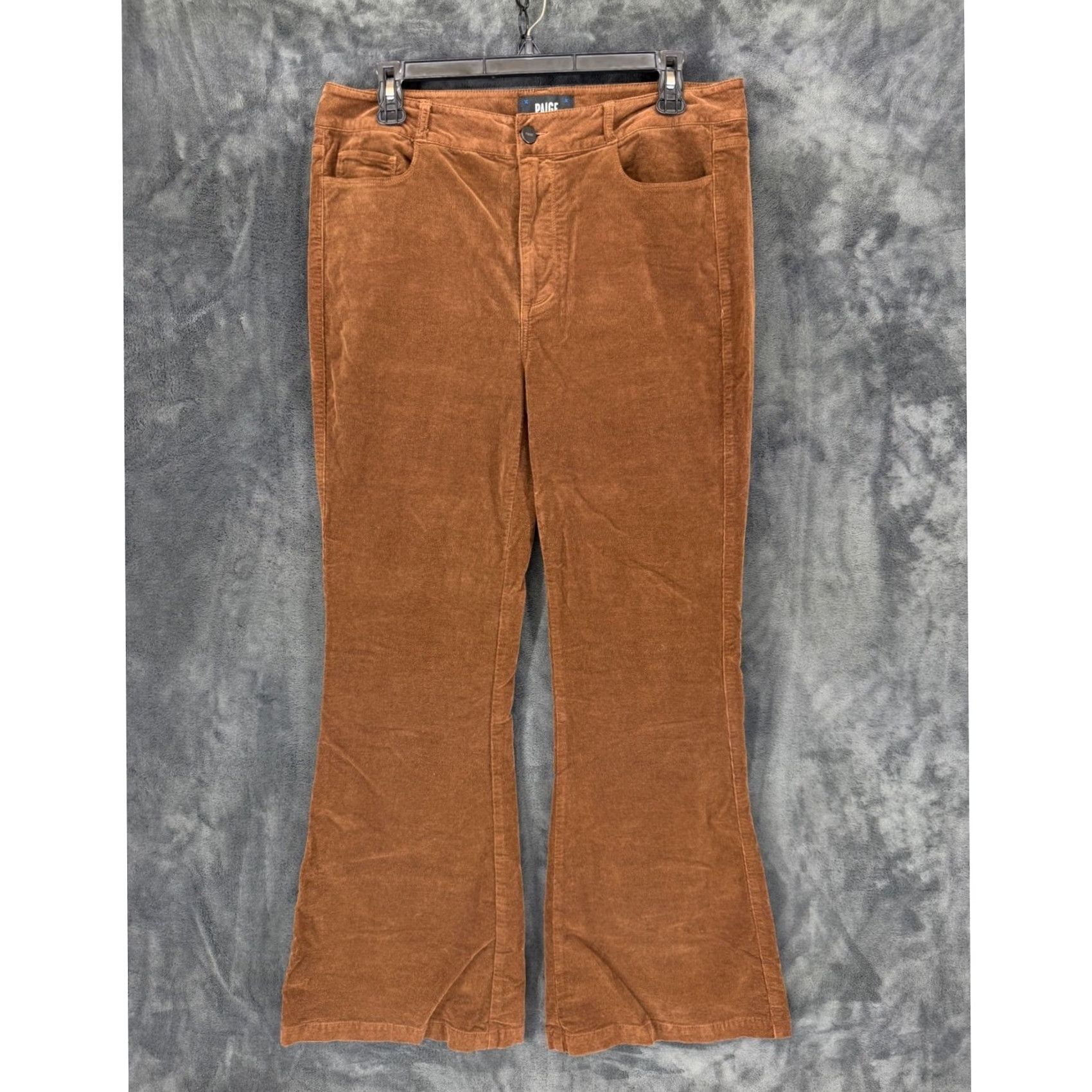 Paige Paige Dark Argan Brown Corduroy Flare Jeans High Rise Womens 31 Jeans Size 24" / US 00 / IT 34 - 2 Thumbnail