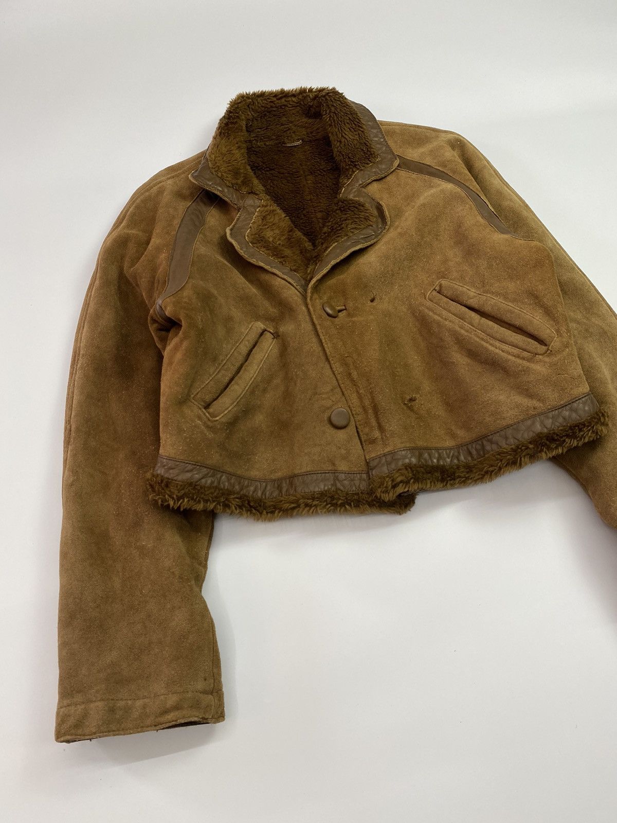 Designer × Vintage Suede leather sherpa jacket gallery seamore Size US M / EU 48-50 / 2 - 3 Thumbnail