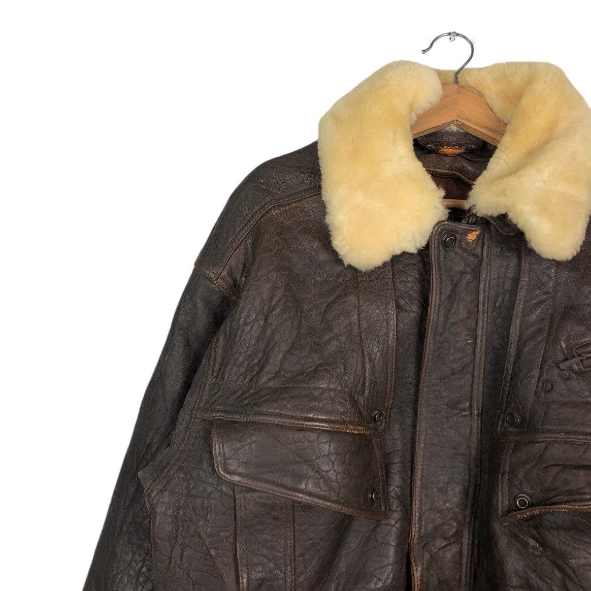 Japanese Brand 🔥Vtg Leather Jacket Wind Armor Mink Fur Collar Issey Miyake Size US L / EU 52-54 / 3 - 7 Thumbnail