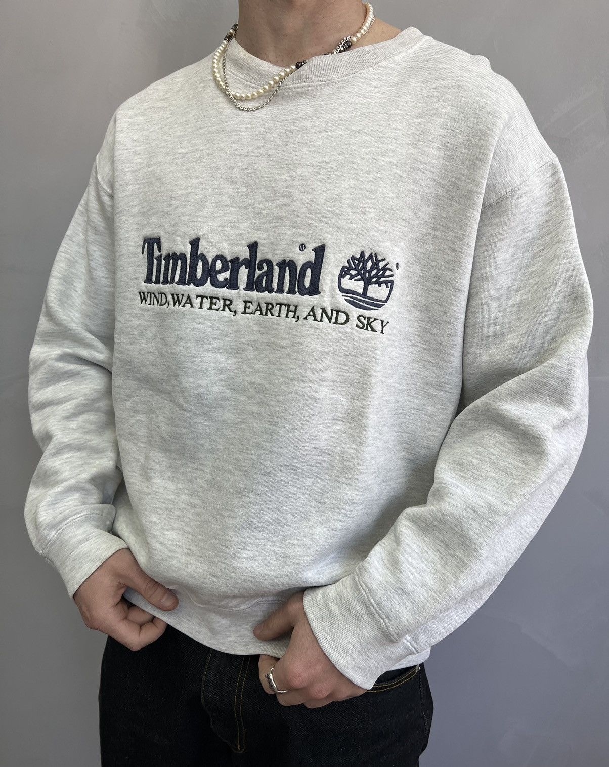 Timberland × Vintage Vintage BOXY Sweatshirt Timberland Weathergear Crewneck Size US L / EU 52-54 / 3 - 7 Thumbnail