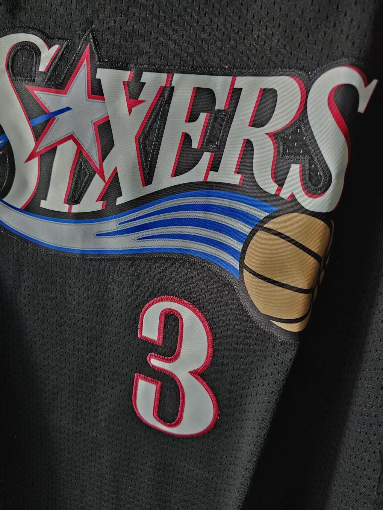 NBA 76ers #3 Allen Iverson Jersey Black Size US XL / EU 56 / 4 - 3 Thumbnail