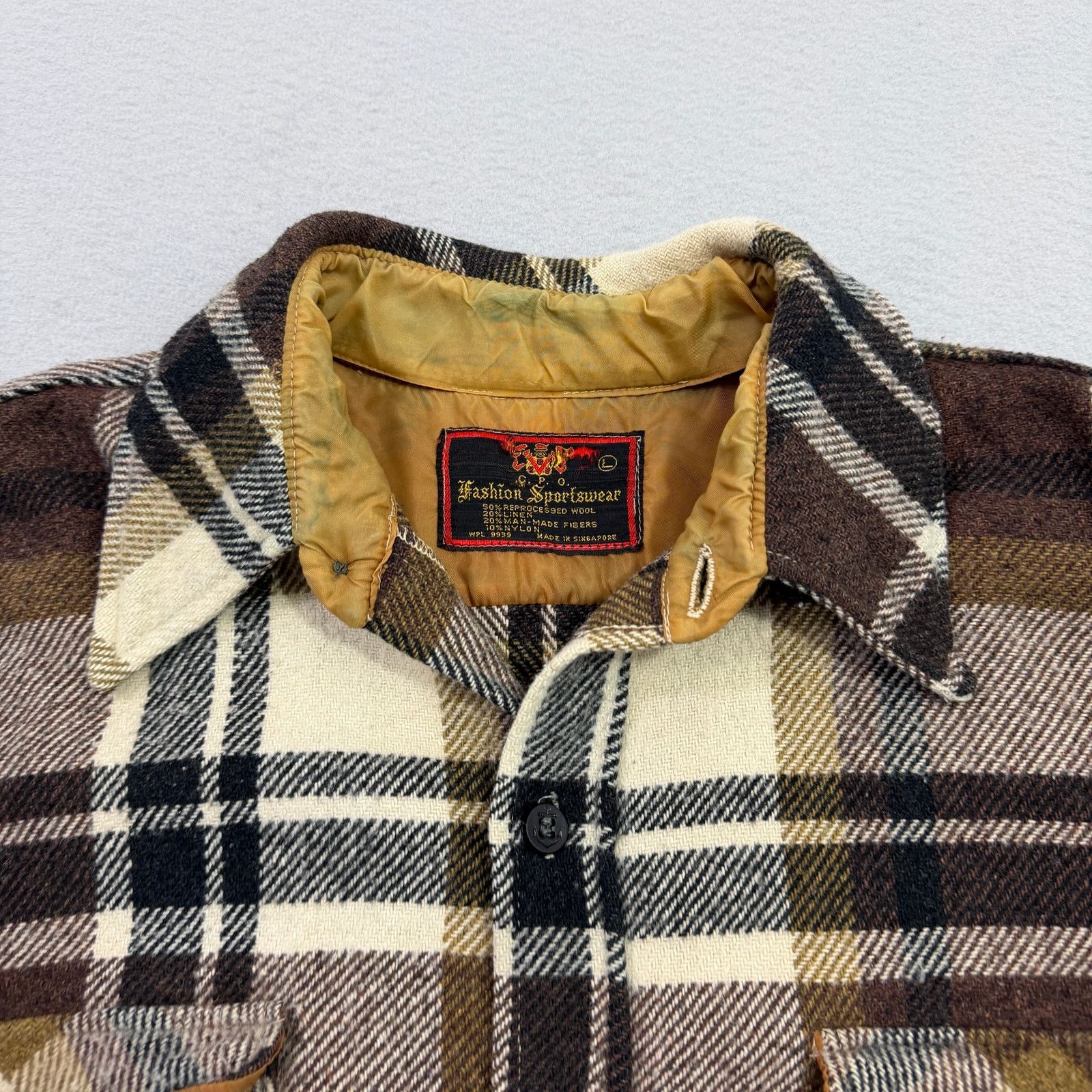 Vintage Vintage CPO Fashion Sportswear Flannel Shirt Large Brown Size US L / EU 52-54 / 3 - 4 Thumbnail