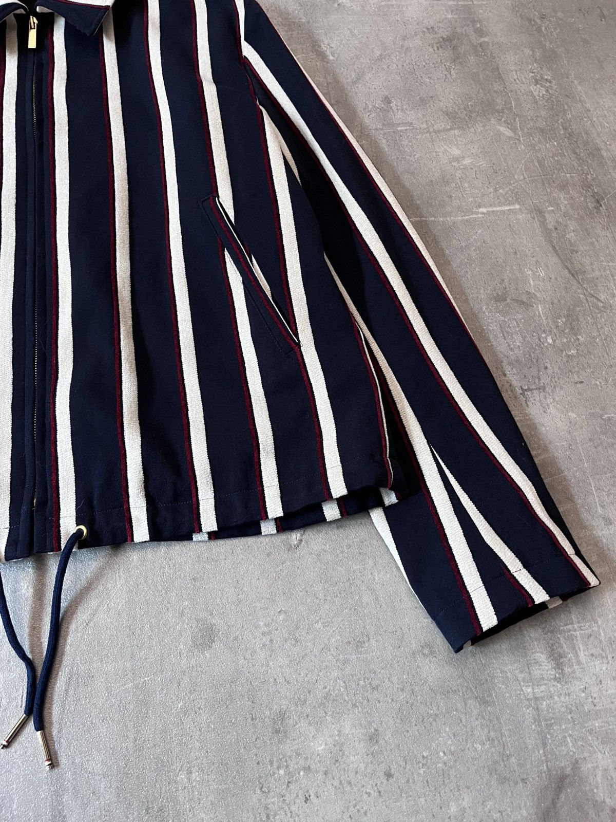 Thom Browne Thom Browne striped jacket cotton wool navy white red Size US L / EU 52-54 / 3 - 3 Thumbnail