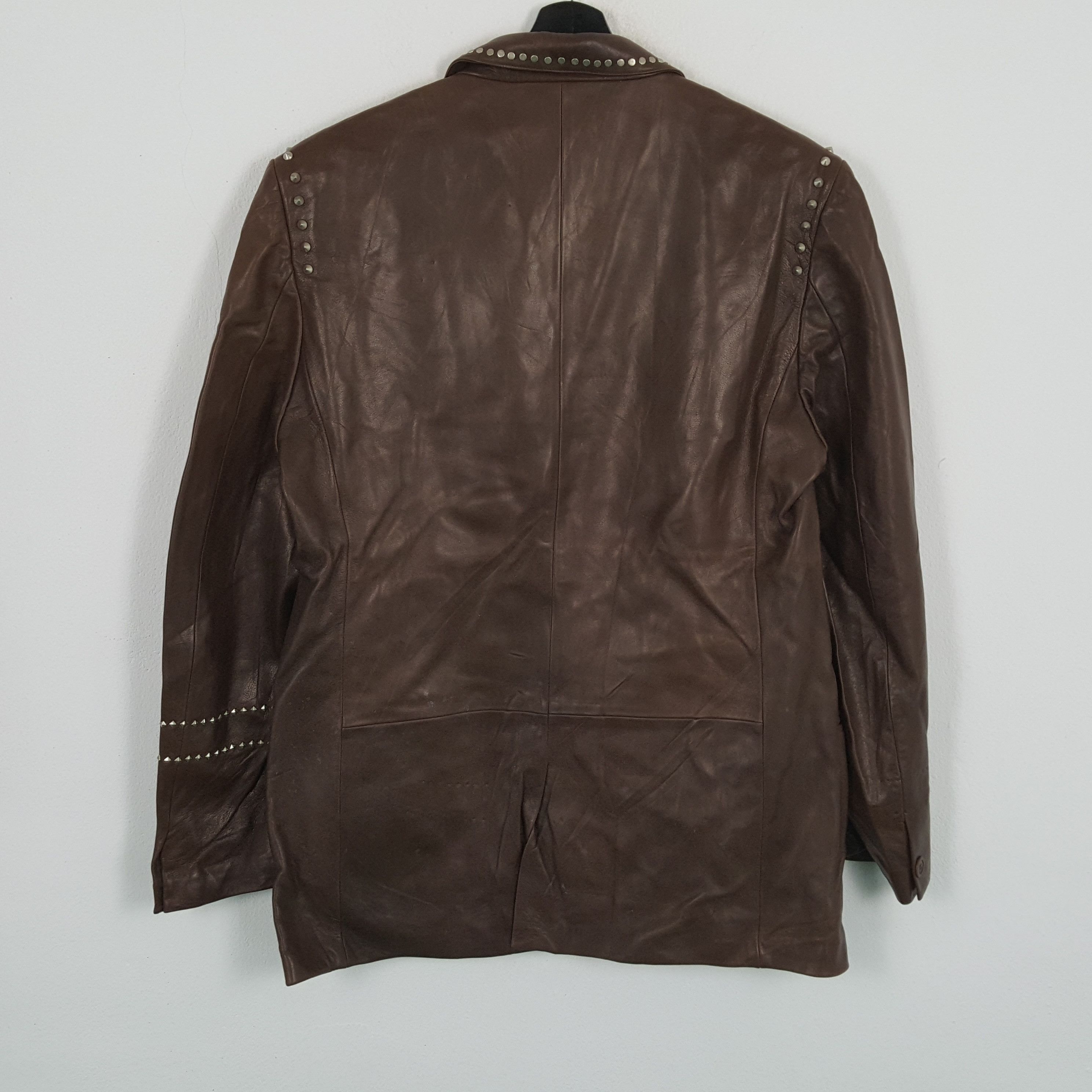 Versace × Vintage GIANNI VERSACE Fashion Style Leather Blazer Size 38R - 3 Thumbnail