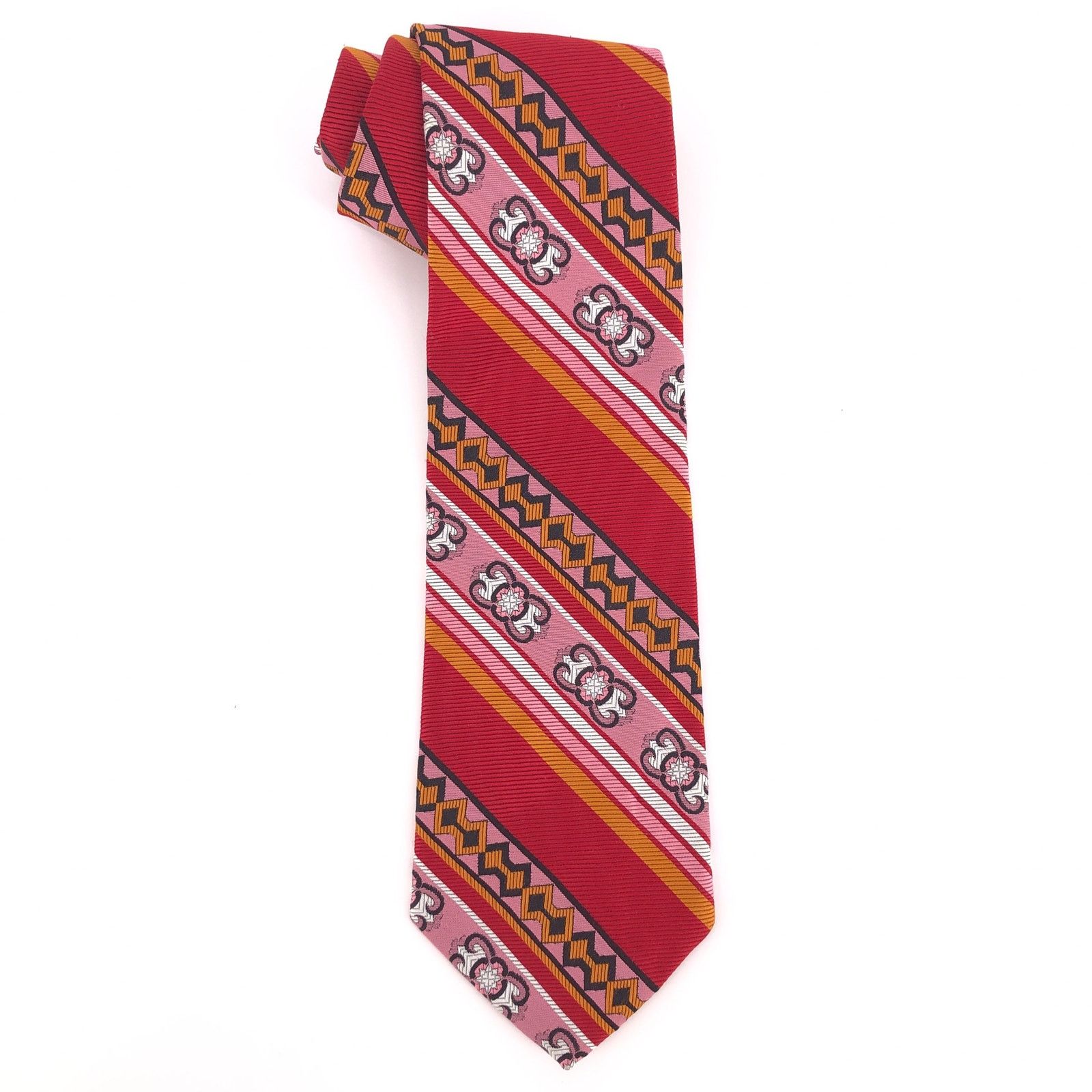 Lilly Dache × Vintage 70s wide striped necktie Lilly Dache 1970s vintage red pink Size ONE SIZE - 1 Thumbnail