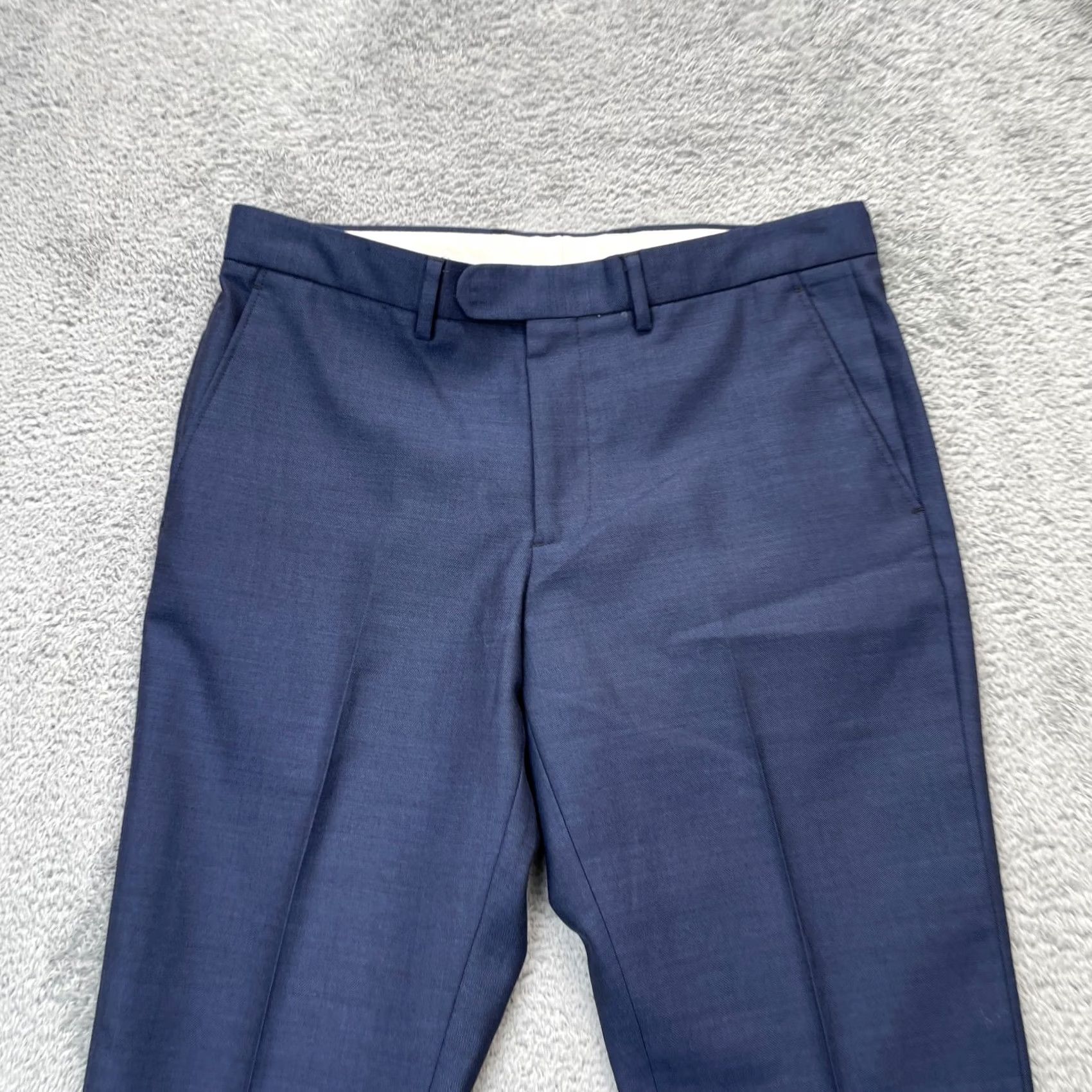 J.Crew J Crew Pants Mens Blue Bowery Slim Wool Straight Leg Dress Business 31x30 Lined Size US 31 - 6 Thumbnail