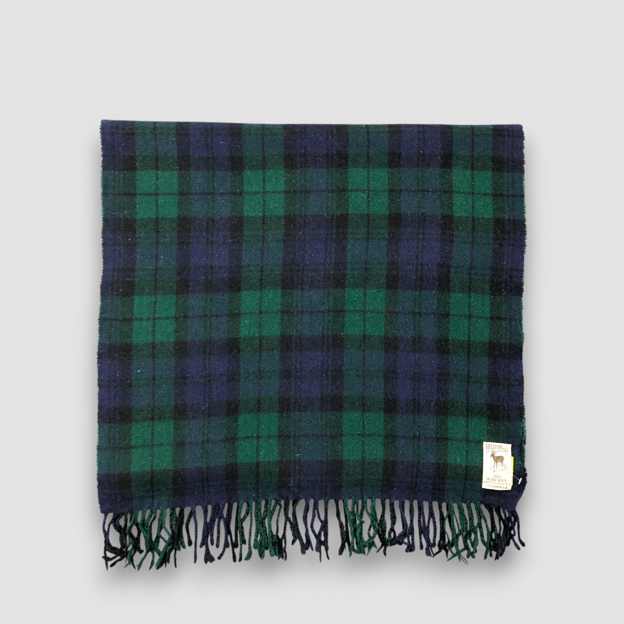 Japanese Brand Vintage Hilltop Scarf Plaid Tartan Check Wool Scarves Size ONE SIZE - 2 Thumbnail