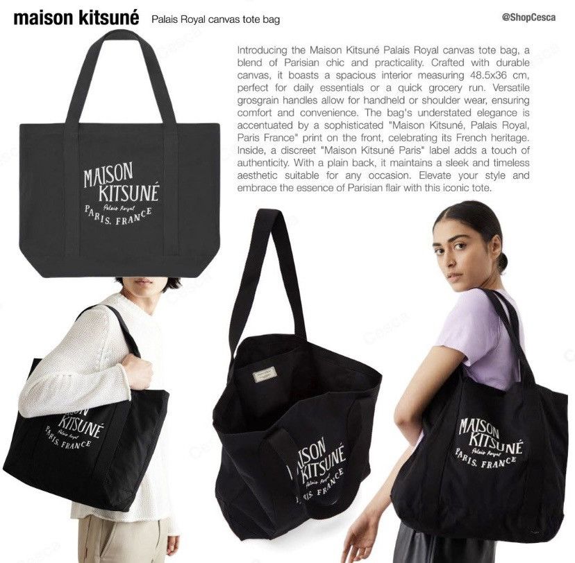 Maison Kitsune Maison kitsune Palais Royal canvas tote bag Size ONE SIZE - 1 Thumbnail