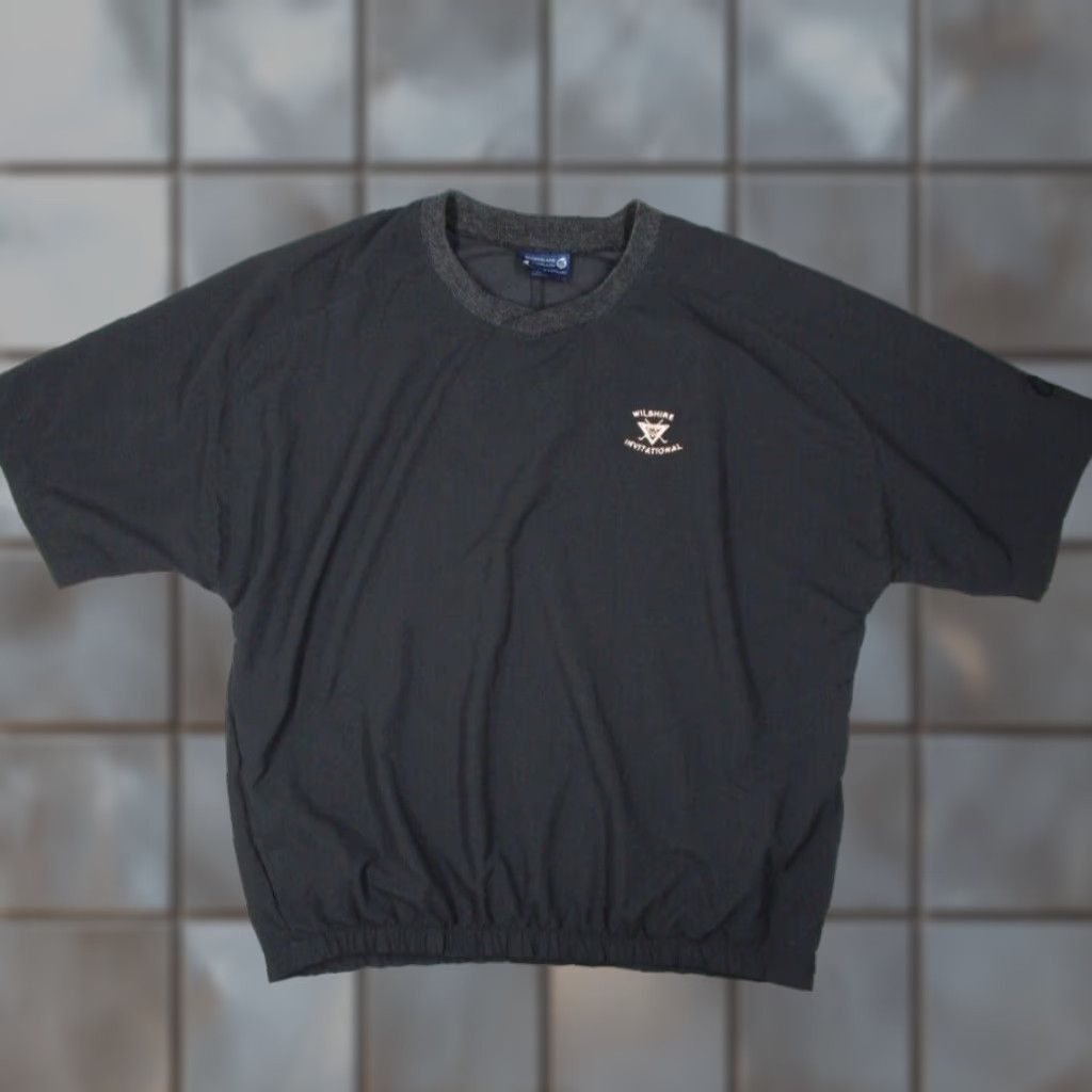 Vintage Sunderland of Scotland Mens Jacket Windbreaker 2XL Black Short Sleeve Pullover Embroidered Logo Golf Pockets USA Size US XXL / EU 58 / 5 - 1 Thumbnail