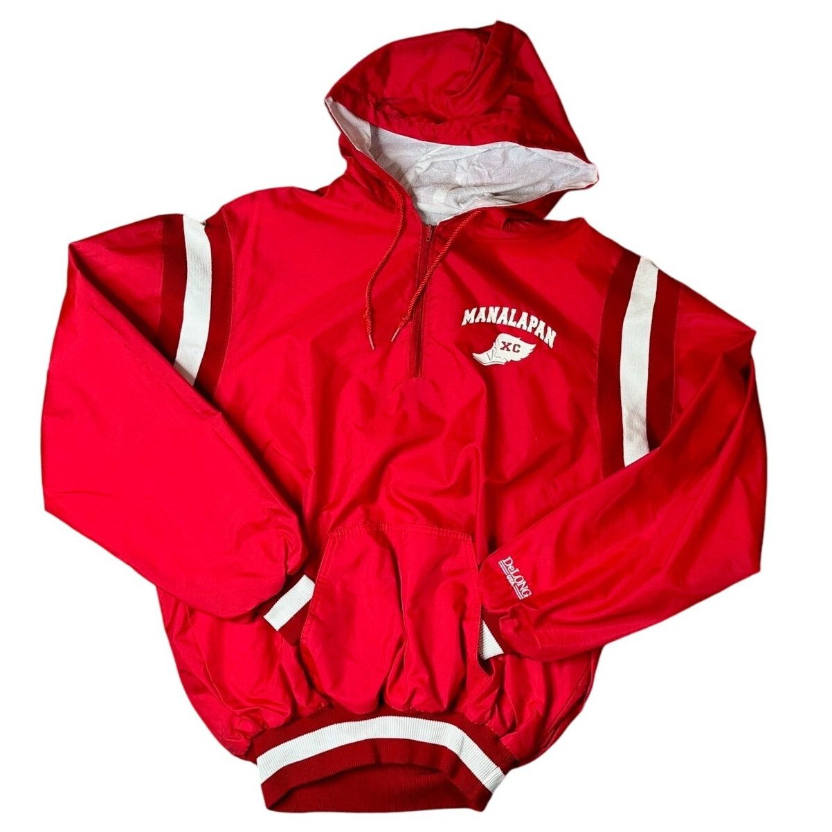 Delong Vintage DeLong Red Anorak Style Athletic Jacket 80s Retro Size US L / EU 52-54 / 3 - 1 Thumbnail