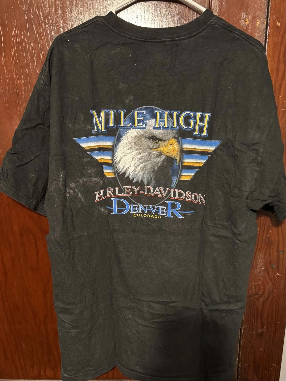 Other Harley-Davidson Vintage T Shirt Denver Men's Sz XL Black Size ONE SIZE - 2 Thumbnail