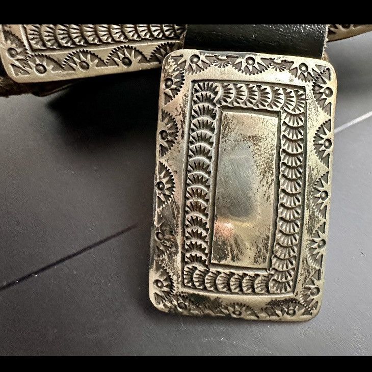 Other VINTAGE 1980s JAMES SHAY NAVAJO STERLING SILVER CONCHO BELT Size ONE SIZE - 6 Thumbnail