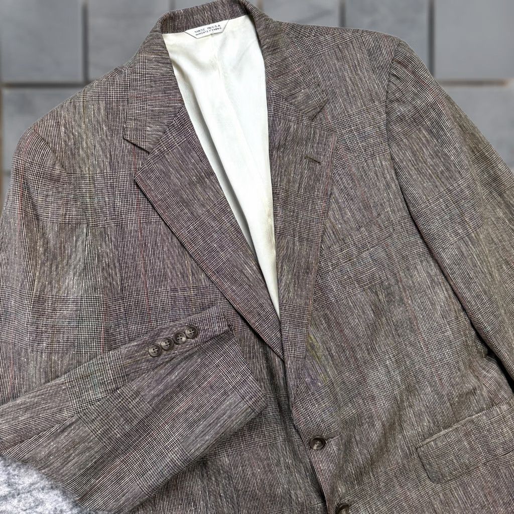 Ralph Lauren Vintage Ralph Lauren Polo University Club Blazer Jacket Mens 42 Glen Check Silk USA Size US XL / EU 56 / 4 - 1 Thumbnail