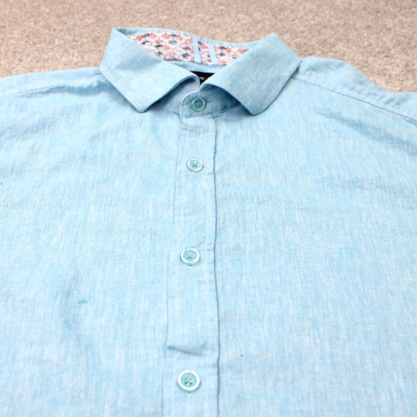 Robert Graham Robert Graham Blue Shirt Men 3XL Button-Up Cotton Linen Check Long Sleeve Classic Fit Shirt Size US XXL / EU 58 / 5 - 4 Thumbnail
