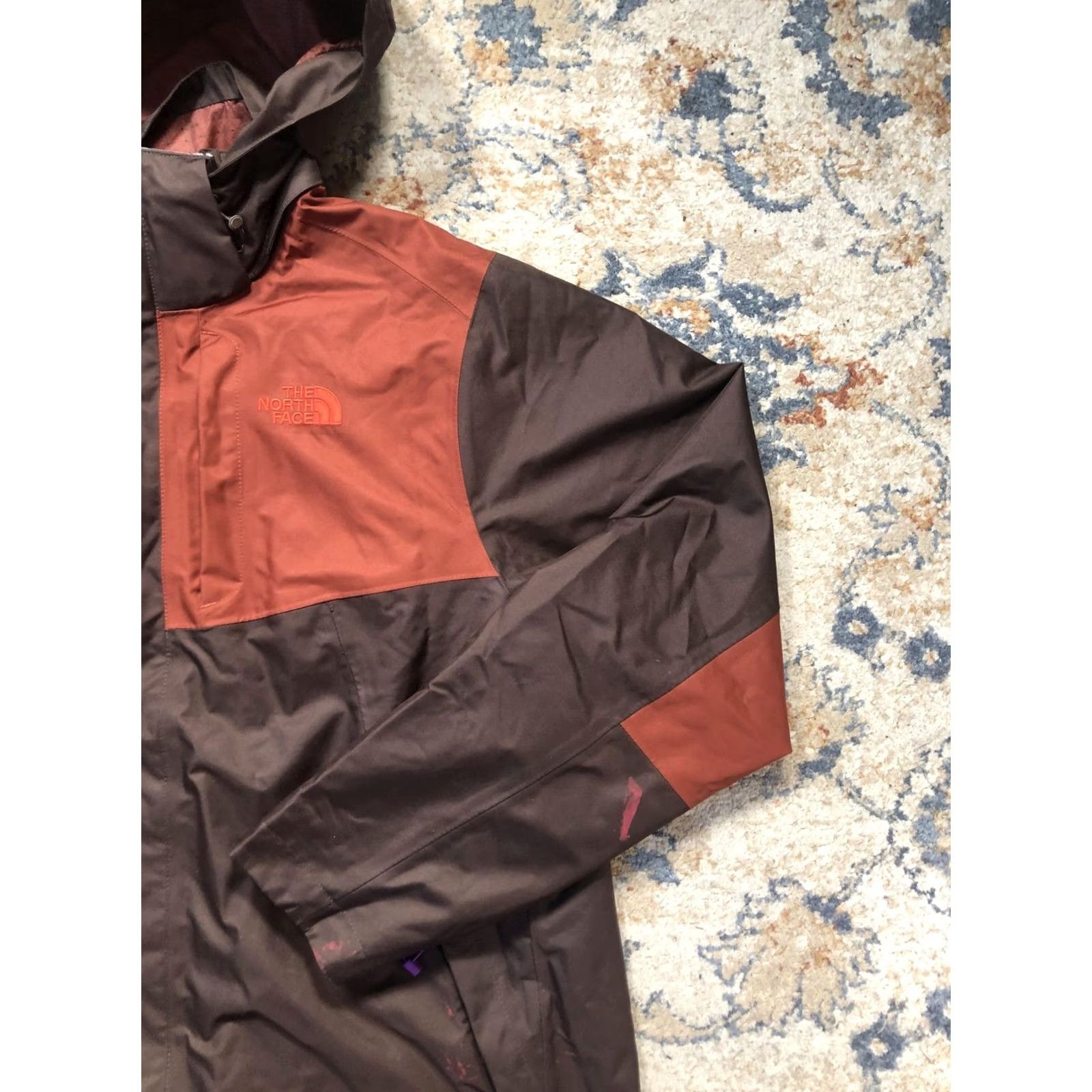 The North Face The North Face Jacket Mens Large Brown Orange Hooded Ski Insulated Full Zip Brown Orange Colorblock Mid-Length Pockets Zip Adventure Mens L/G Size US L / EU 52-54 / 3 - 4 Thumbnail