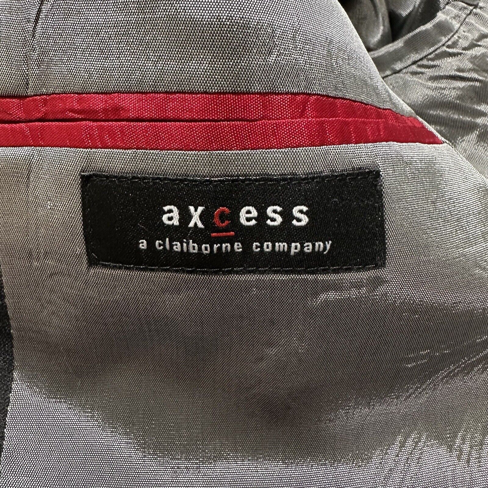 Other Axcess Claiborne 42R 100% Wool Suit Jacket Black/Gray Blazer Size 42R - 7 Thumbnail