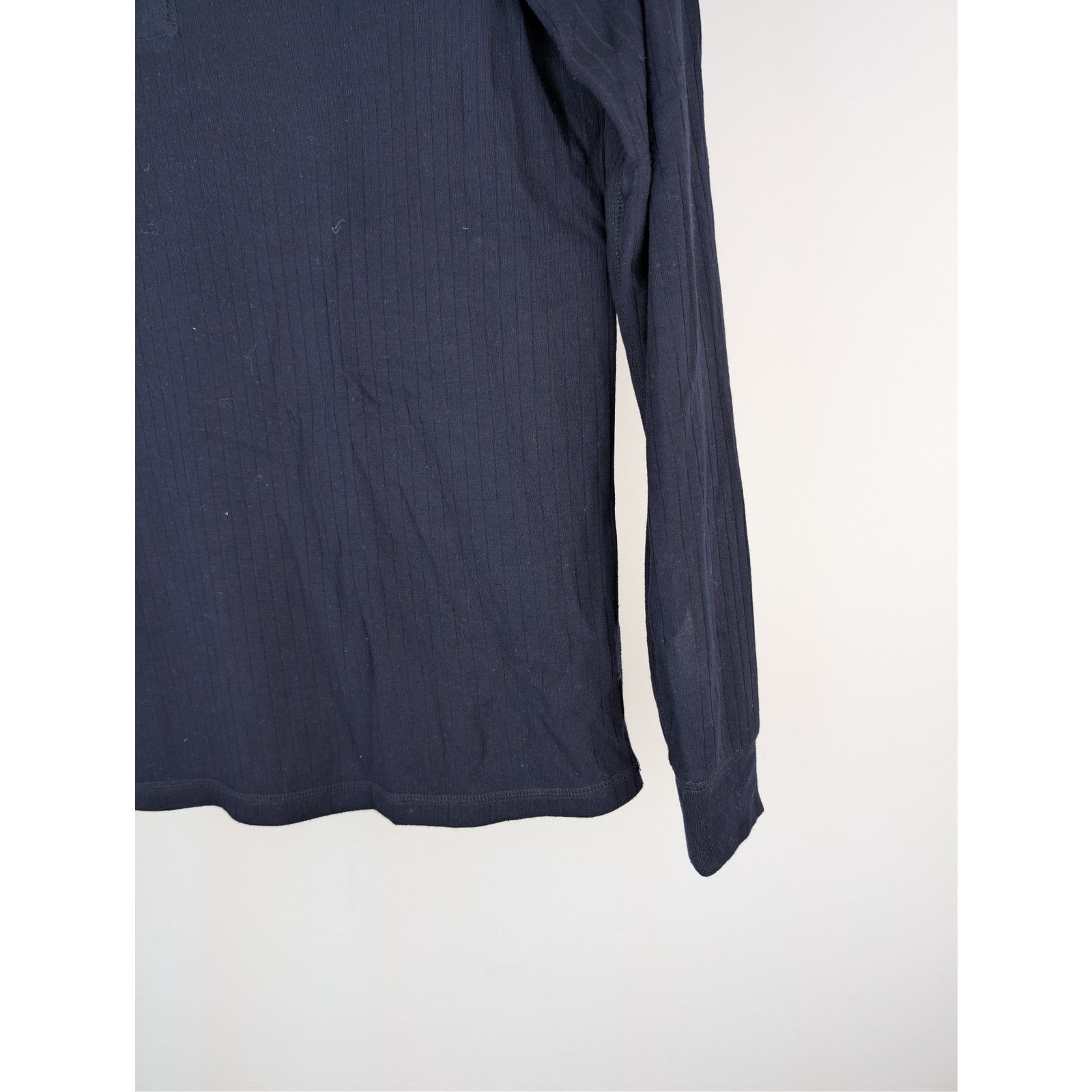 Vince o1rshd1 CC20 Raw Edge Long Sleeve Henley T-Shirt in Blue Size US S / EU 44-46 / 1 - 5 Thumbnail