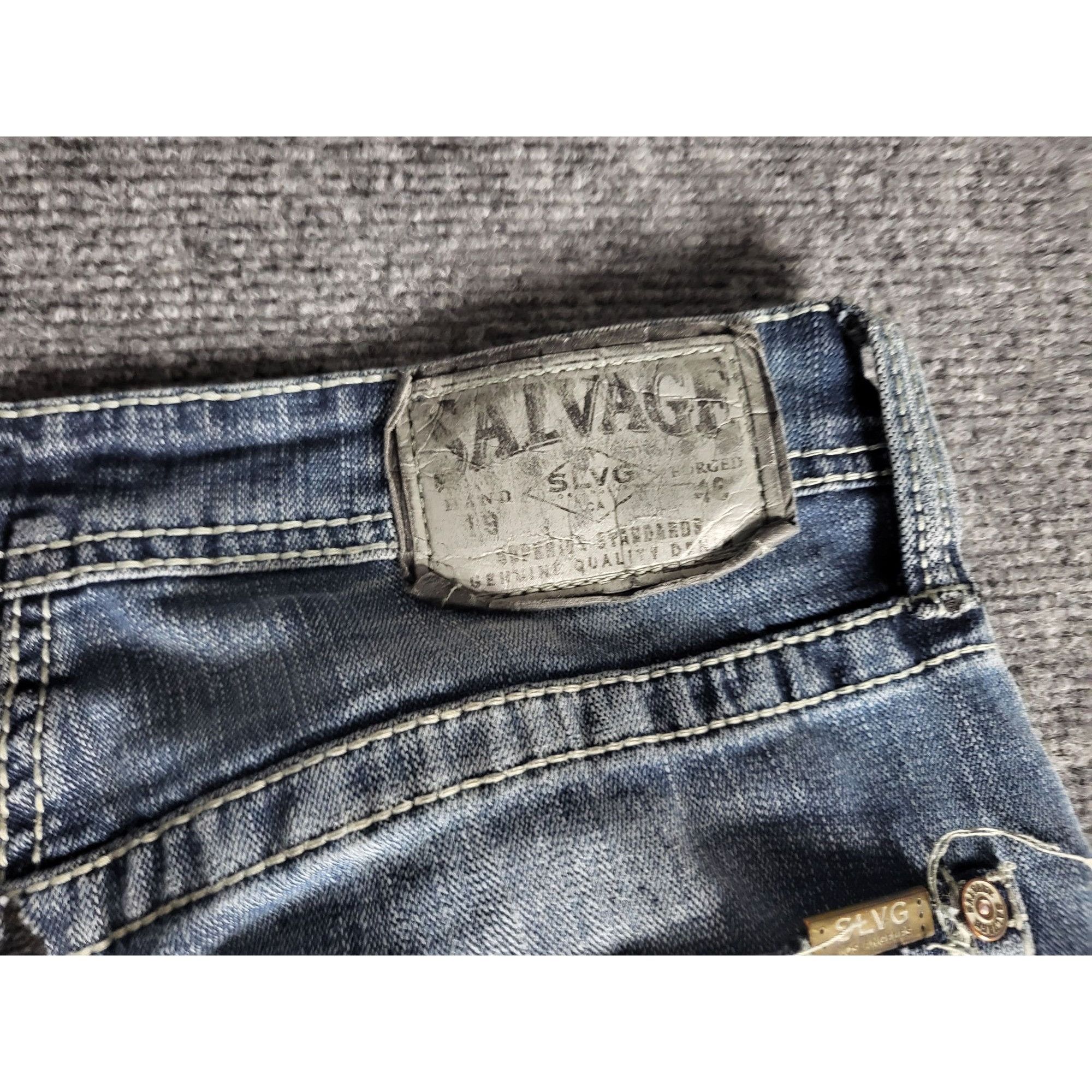 Salvage Salvage Mayhem Buckle Jeans Men Sz 33R Straight SLVG 23-460 Size US 33 - 9 Thumbnail