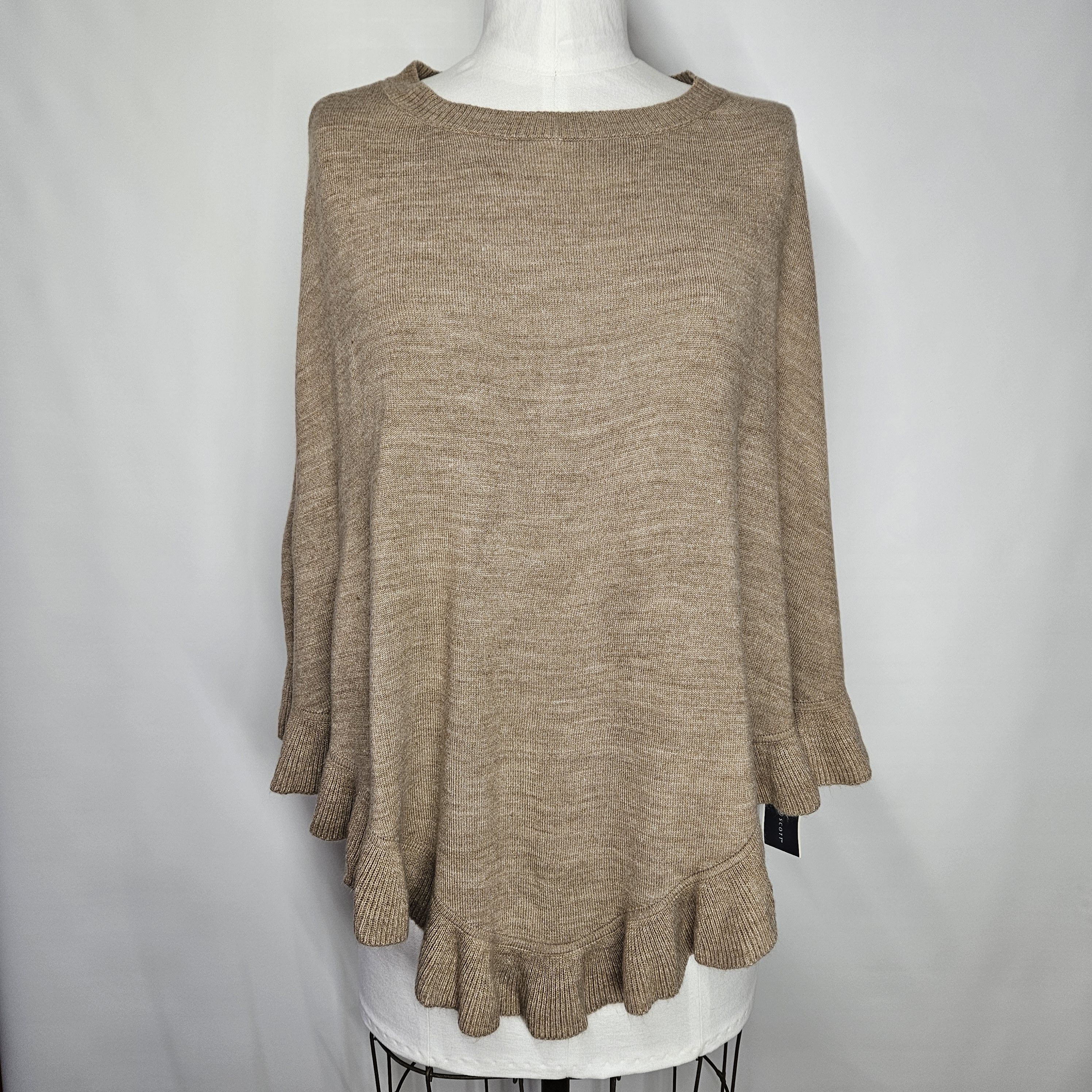 Other Karen Scott Size L/XL NEW Poncho Luxsoft Luxury Cape Beige Size XL / US 12-14 / IT 48-50 - 1 Thumbnail