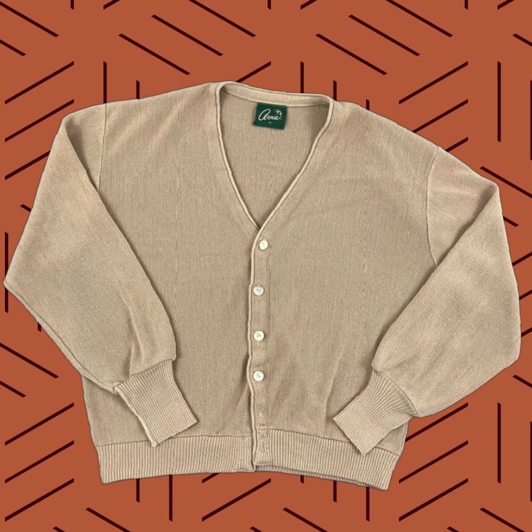 Vintage ARNOLD PALMER Cardigan Sweater Men L Brown V-Neck Vintage Old Money Cobain Shirt? Size US L / EU 52-54 / 3 - 1 Thumbnail