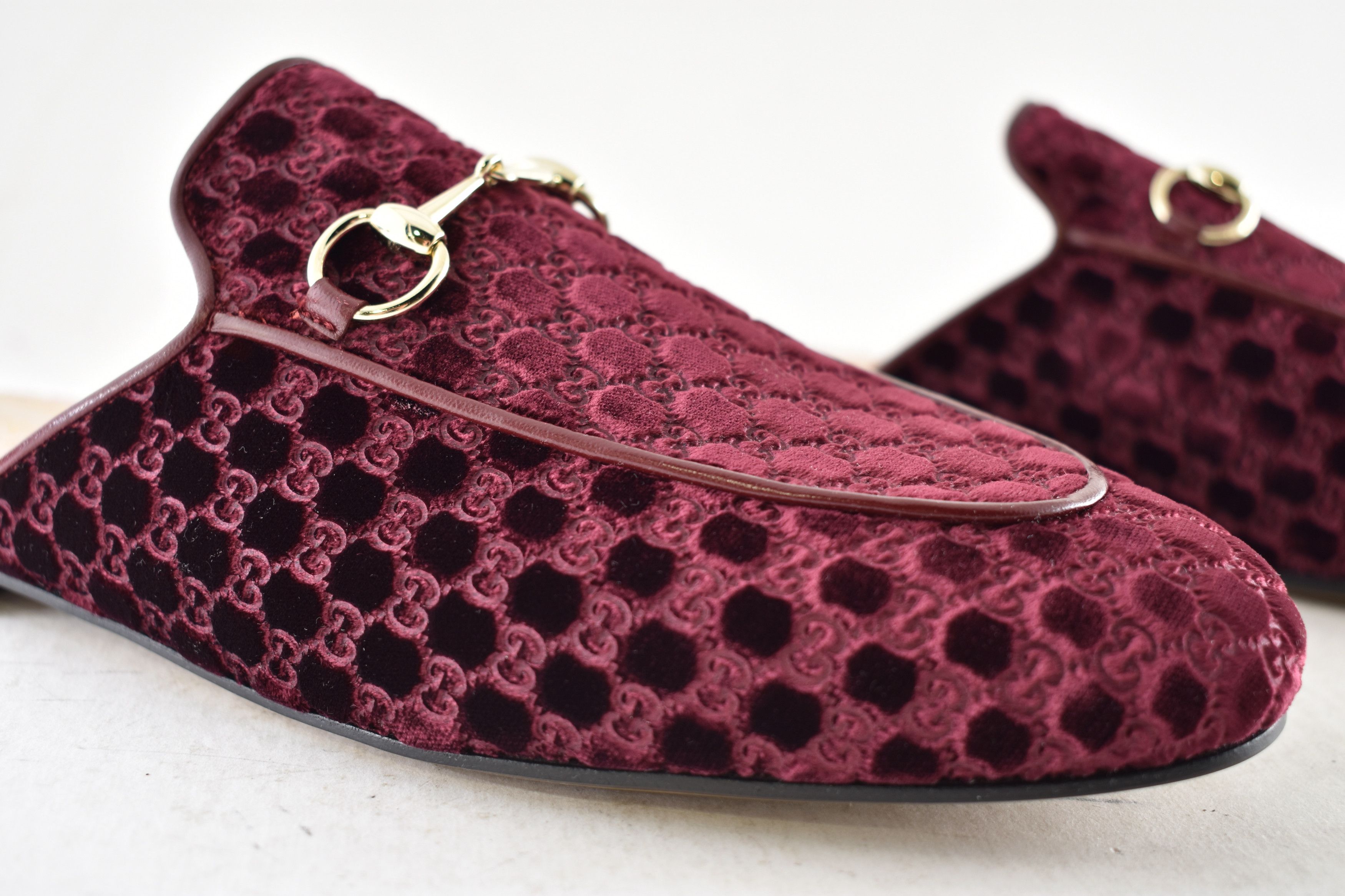 Gucci Gucci Princetown Velvet GG Logo Slide Loafer Mule Flat 37 Size US 7 / IT 37 - 8 Thumbnail