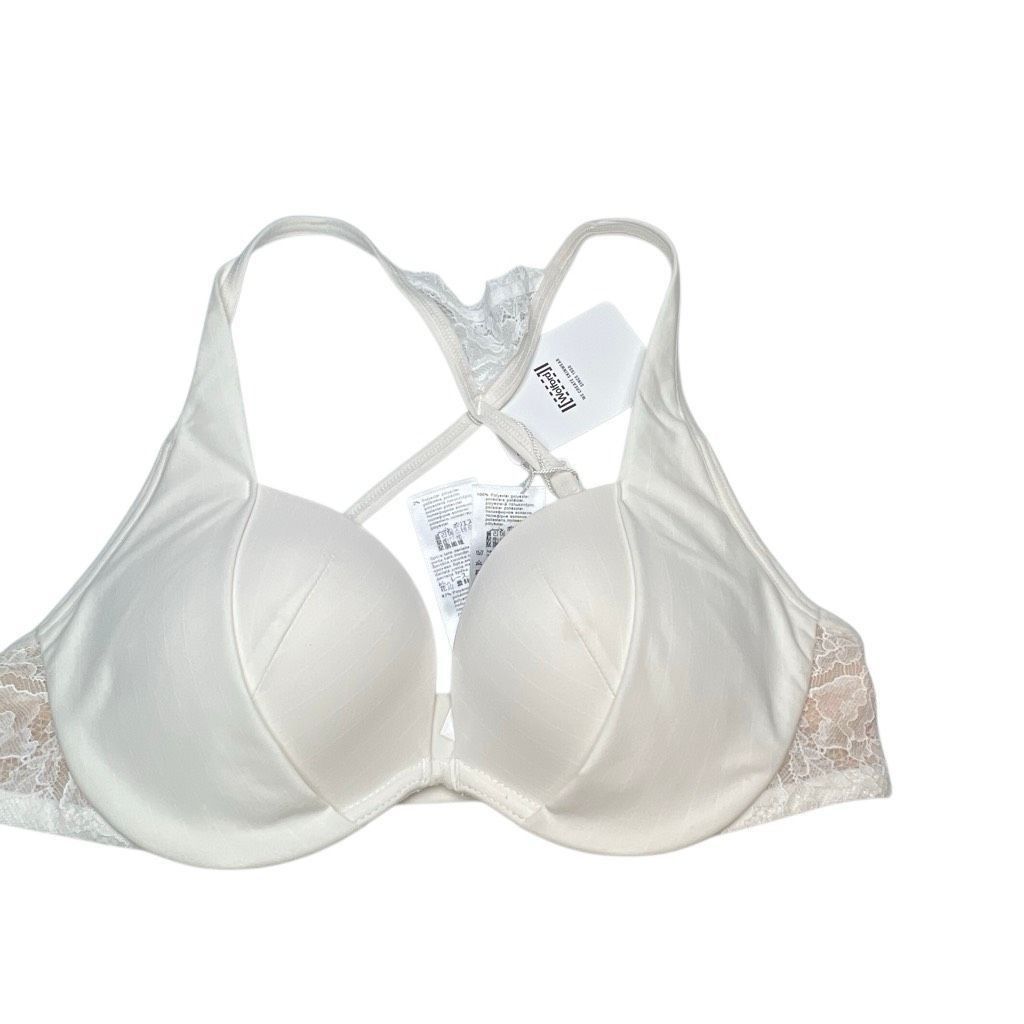 Wolford NWT Wolford Rachel Pinstripe Lace Back Push-Up Bra Ecru Whit Size ONE SIZE - 10 Thumbnail
