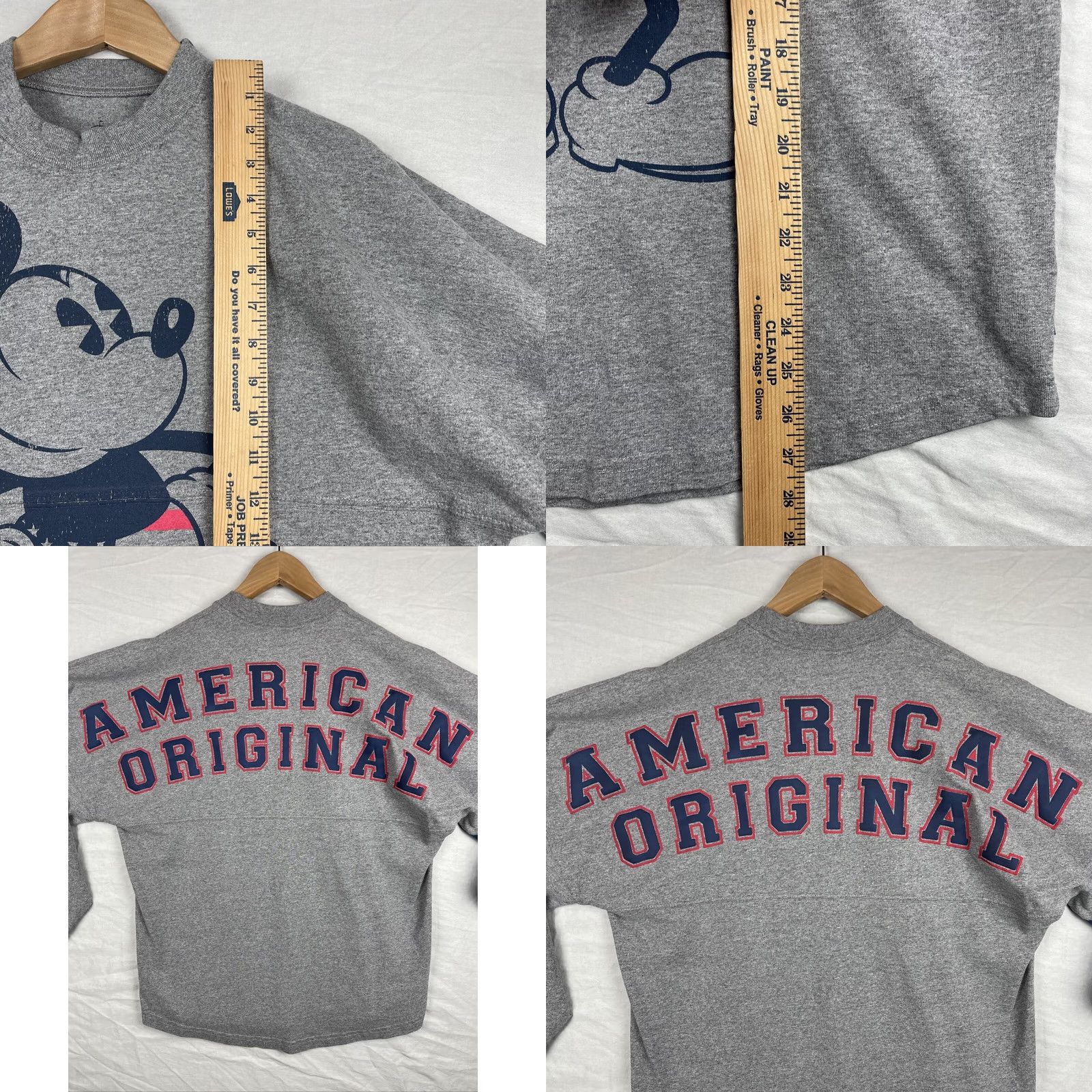 Disney Mickey Mouse Shirt Mens Medium Spirit Jersey Disney Gray Long Sleeve Puffy Print Size US M / EU 48-50 / 2 - 8 Thumbnail