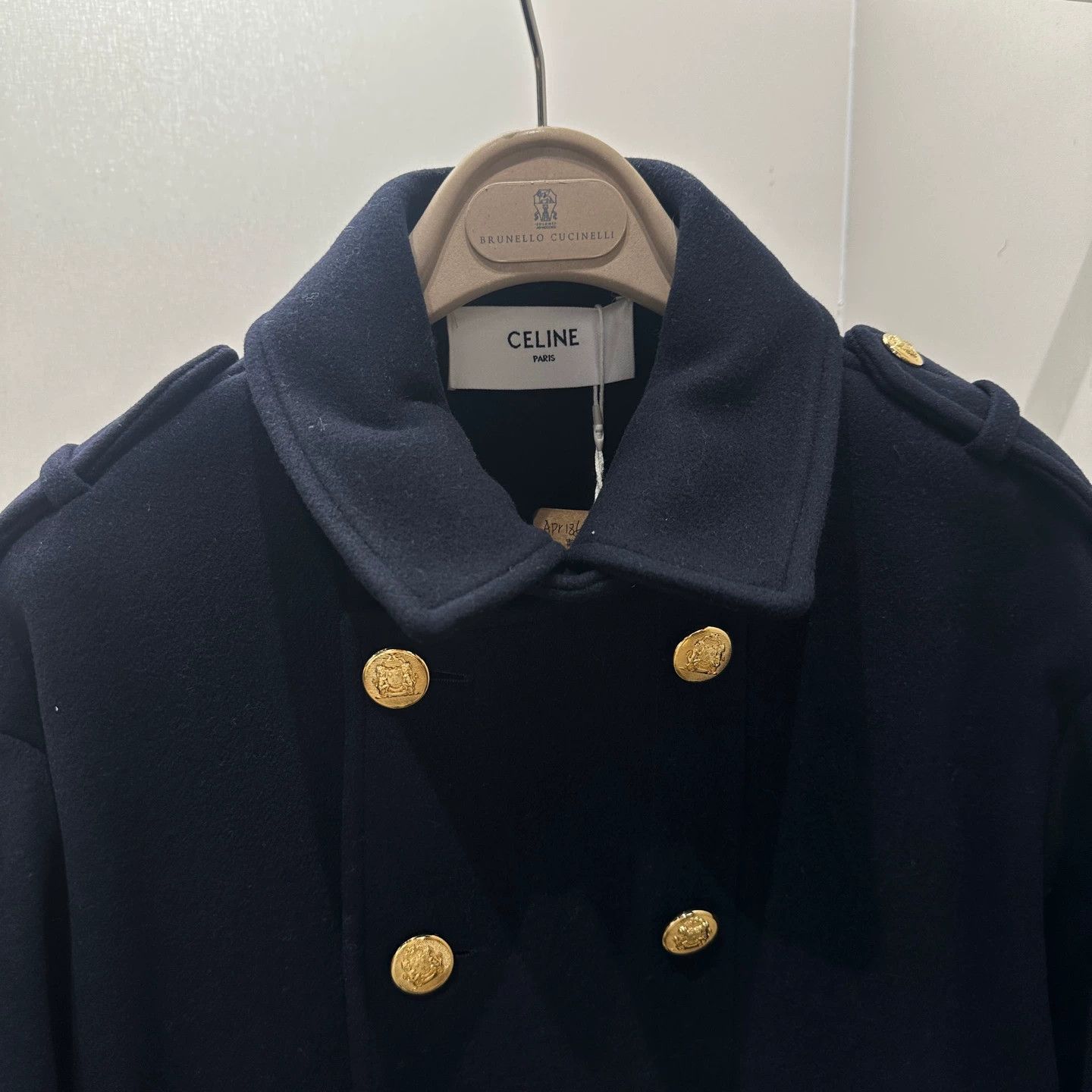 Celine Celine apr185 Wool Blue Double-Breasted Overcoat 36 Size XS / US 0-2 / IT 36-38 - 4 Thumbnail