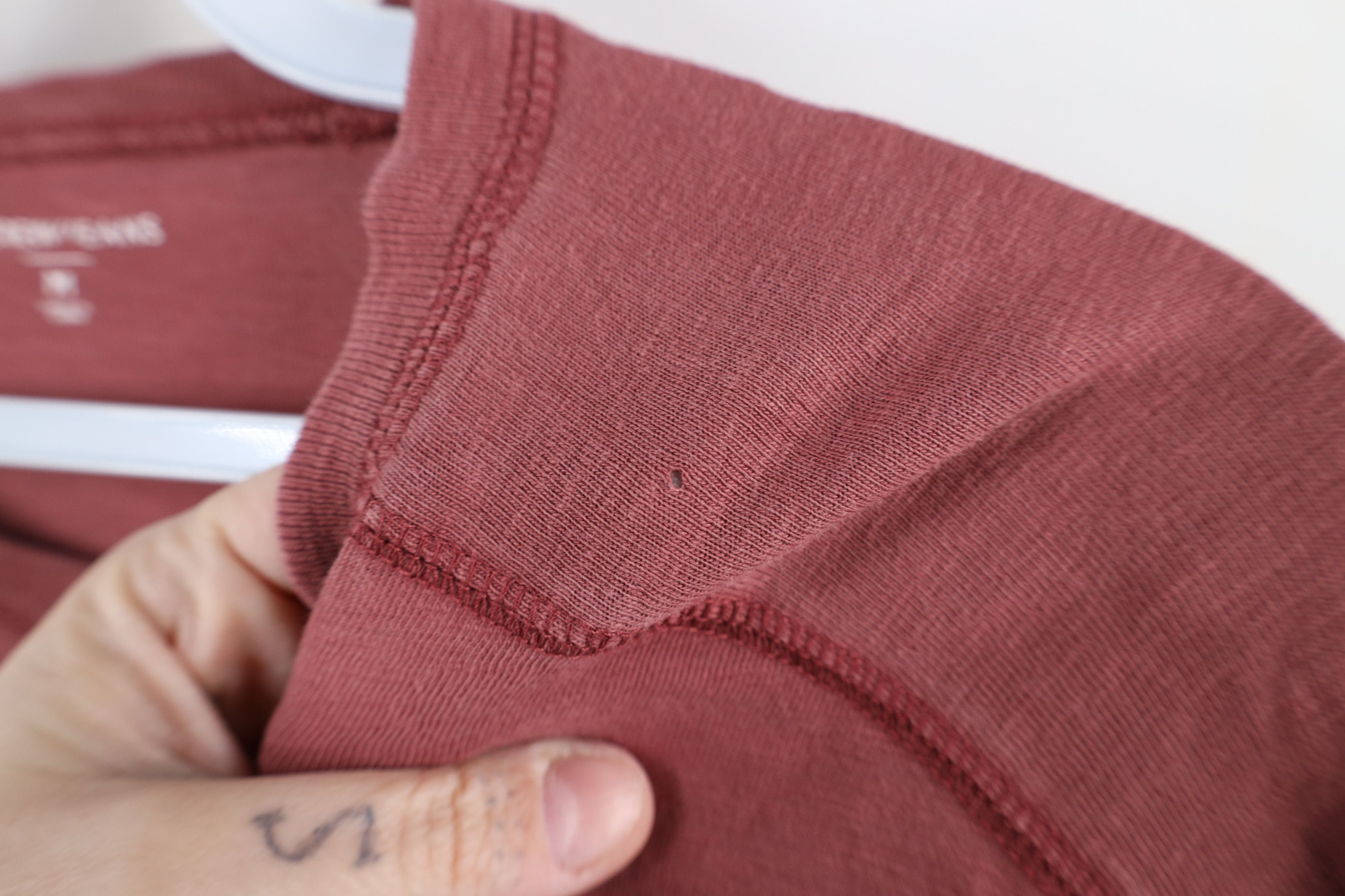 J.Crew × Vintage J Crew Dye Stonewash Knit Long Sleeve Henley T-Shirt Red Size US M / EU 48-50 / 2 - 4 Thumbnail