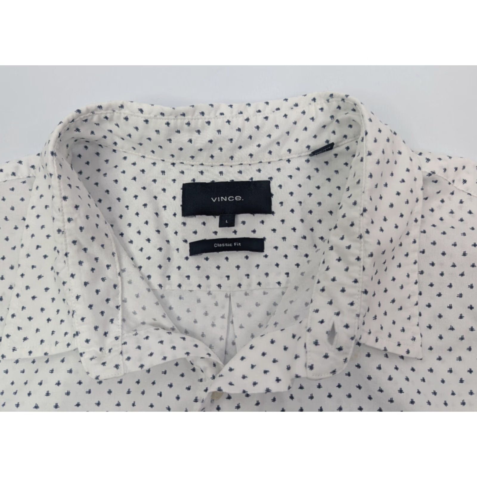 Vince Vince Shirt Men L White Lyocell Classic Fit Short Sleeve Button-Up Casual Size US L / EU 52-54 / 3 - 5 Thumbnail