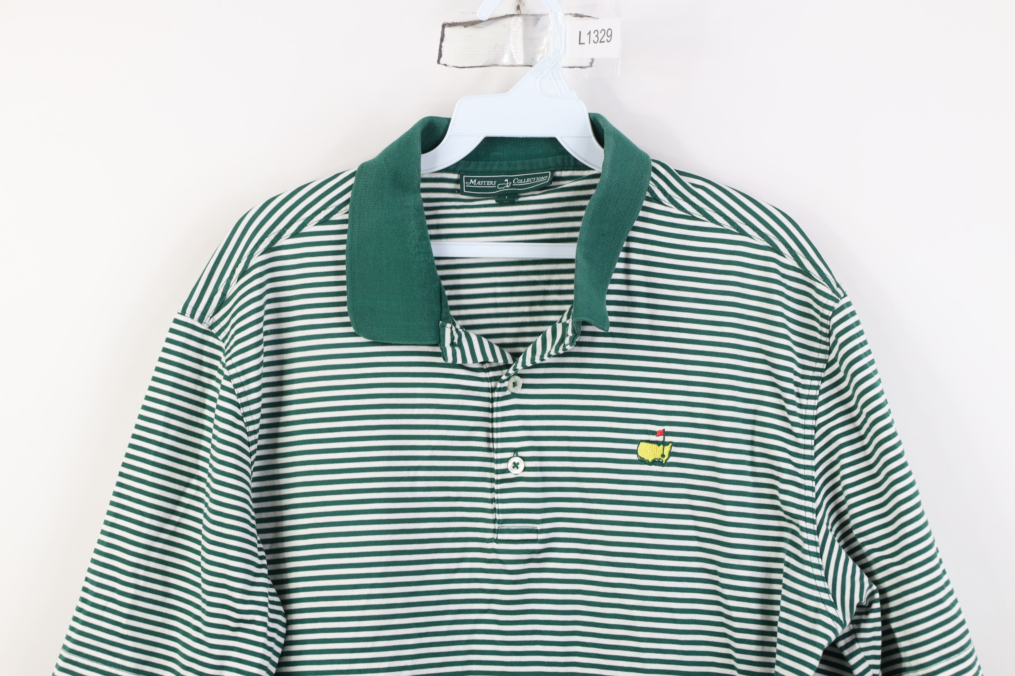 Vintage Vintage The Masters Augusta Striped Collared Golf Polo Shirt Size US L / EU 52-54 / 3 - 2 Thumbnail