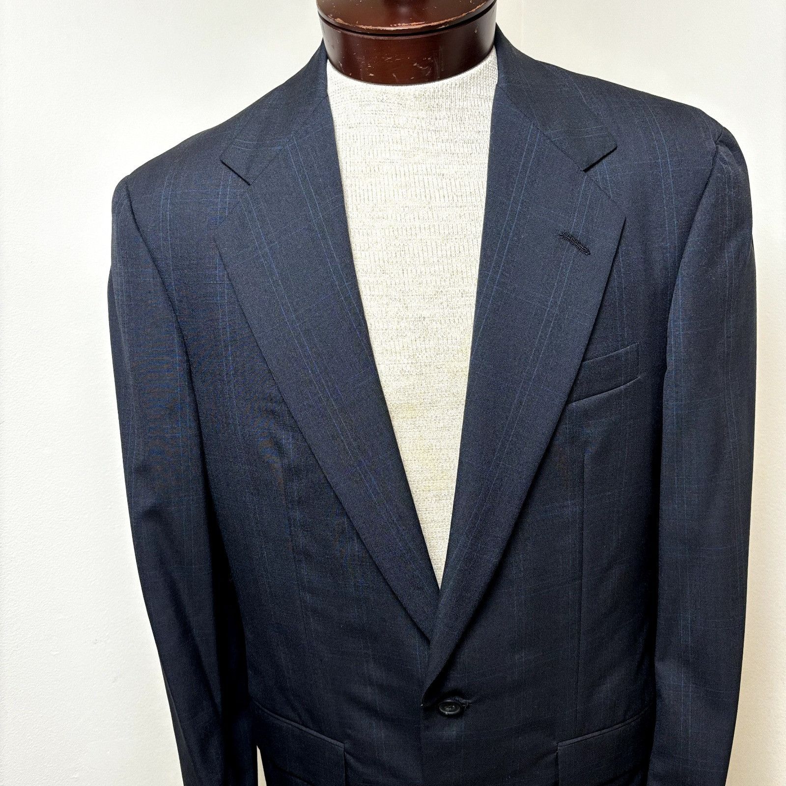 Other Norman Hilton NWOT Sport Coat Sz 39L Navy Windowpane Slim Fi Size 40L - 2 Thumbnail