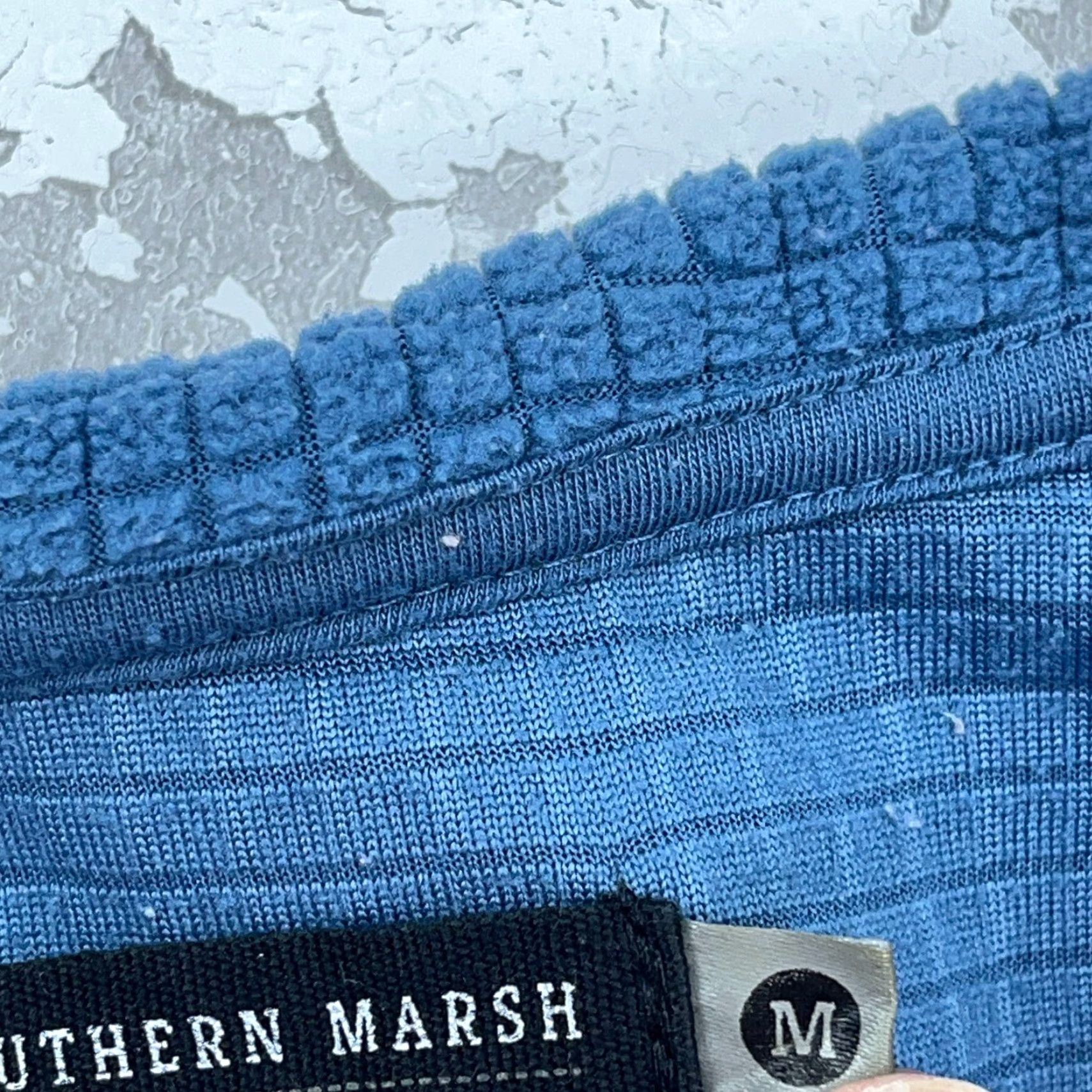Vintage Southern Marsh Men Sweater Pullover M Blue 1/4 Zip Fleece Mock Neck Logo Embroidered Zipper Knit Regular Autumn Winter Size US M / EU 48-50 / 2 - 7 Thumbnail