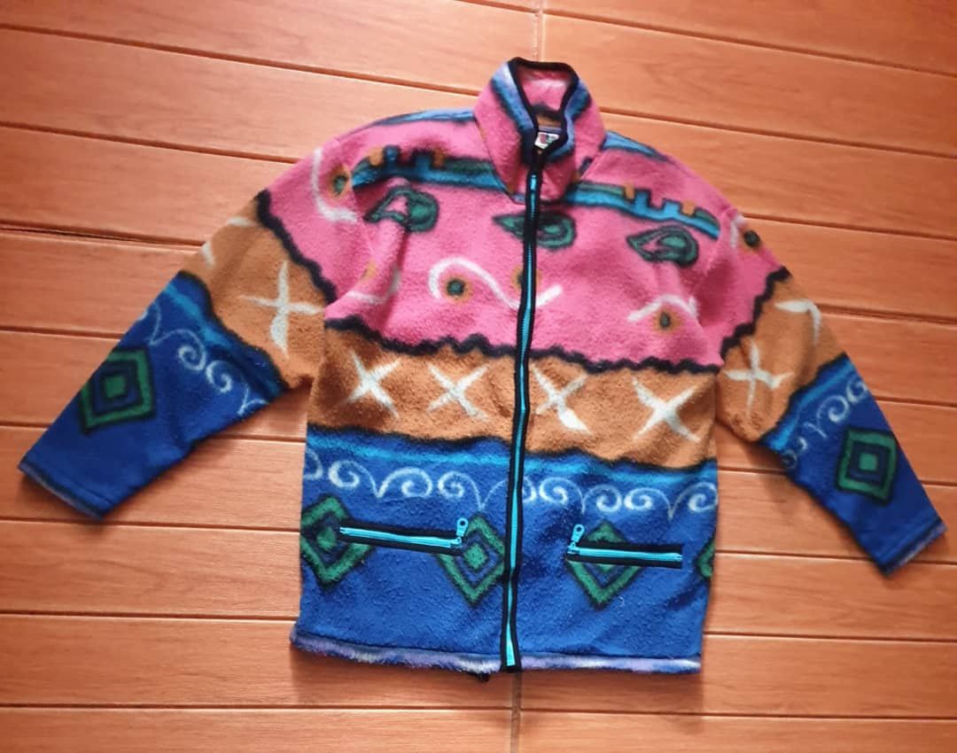 Japanese Brand Vintage K-Bradshaw Hawaii Abstract fleece Sweater Size US M / EU 48-50 / 2 - 4 Thumbnail