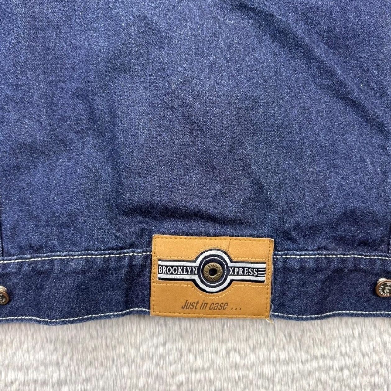 Vintage VINTAGE Brooklyn Xpress Vest Mens Large Blue Denim Utility Workwear Pockets 100% Cotton Size US L / EU 52-54 / 3 - 6 Thumbnail