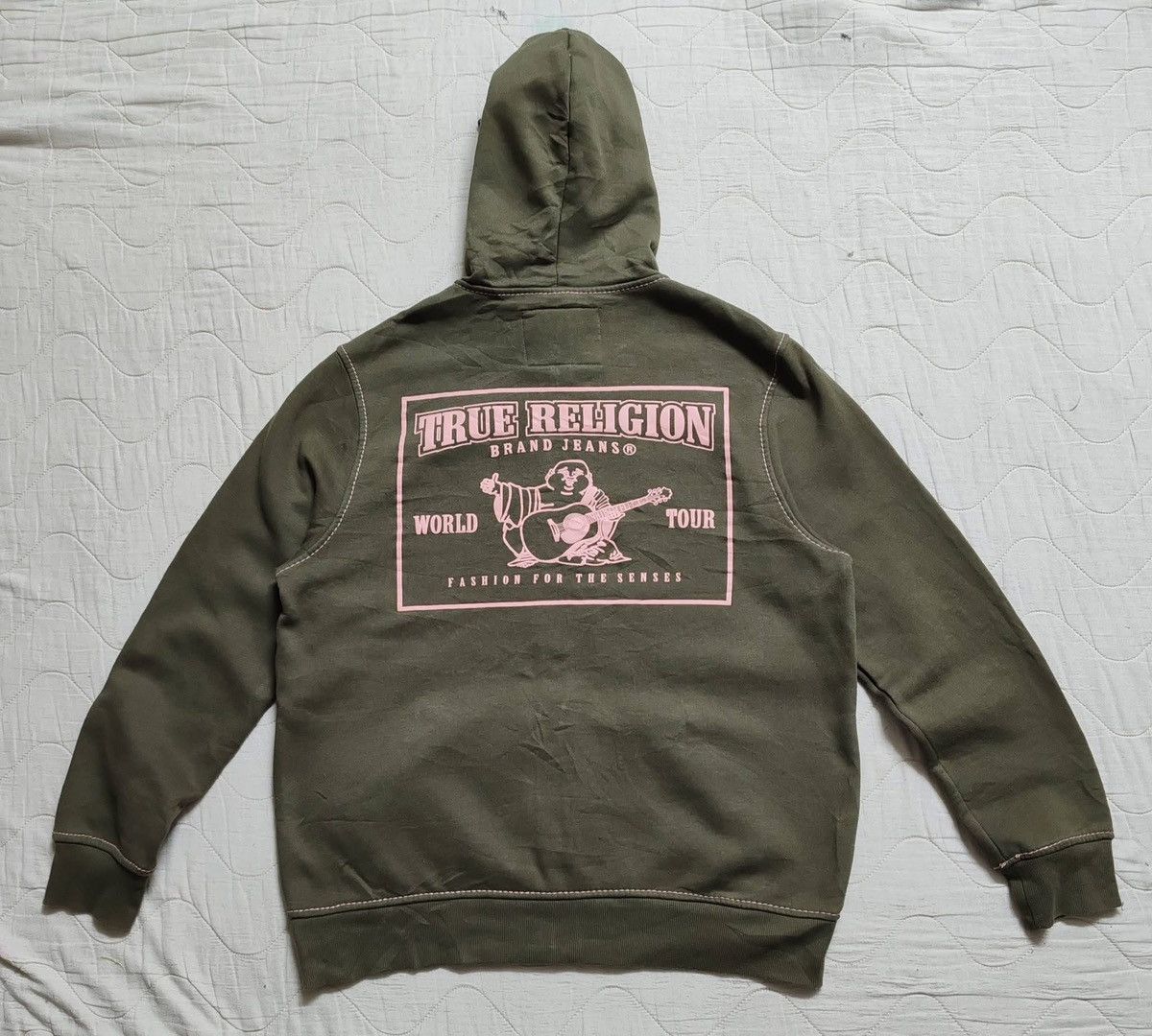 True Religion True Religion Khaki Logo Zip-Up Hoodie Size US XL / EU 56 / 4 - 9 Thumbnail