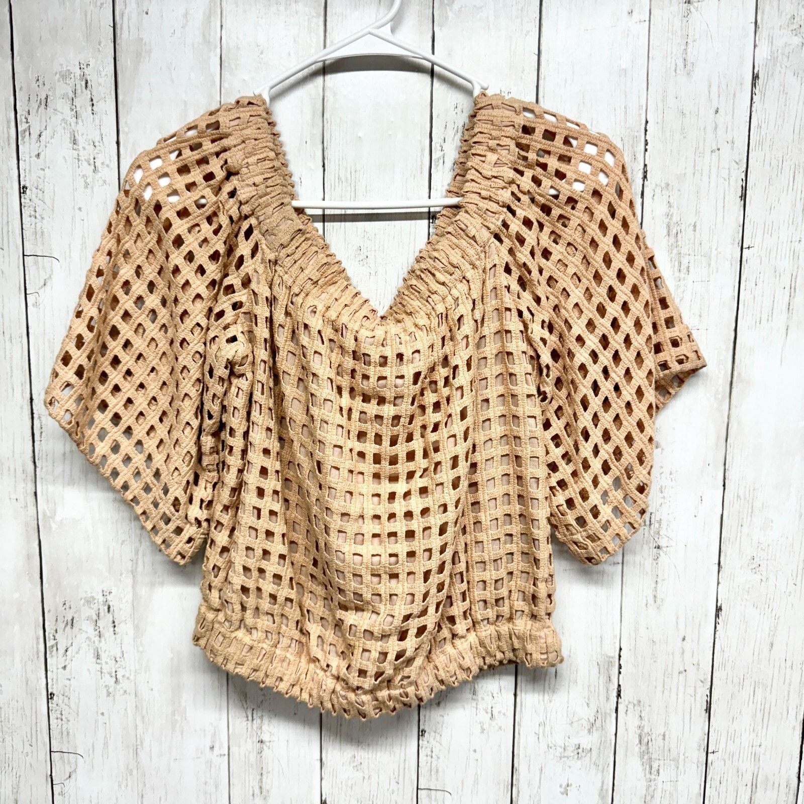Other Dear Creatures Top Medium Lace Crossover Crochet Crop Blouse Size M / US 6-8 / IT 42-44 - 1 Thumbnail