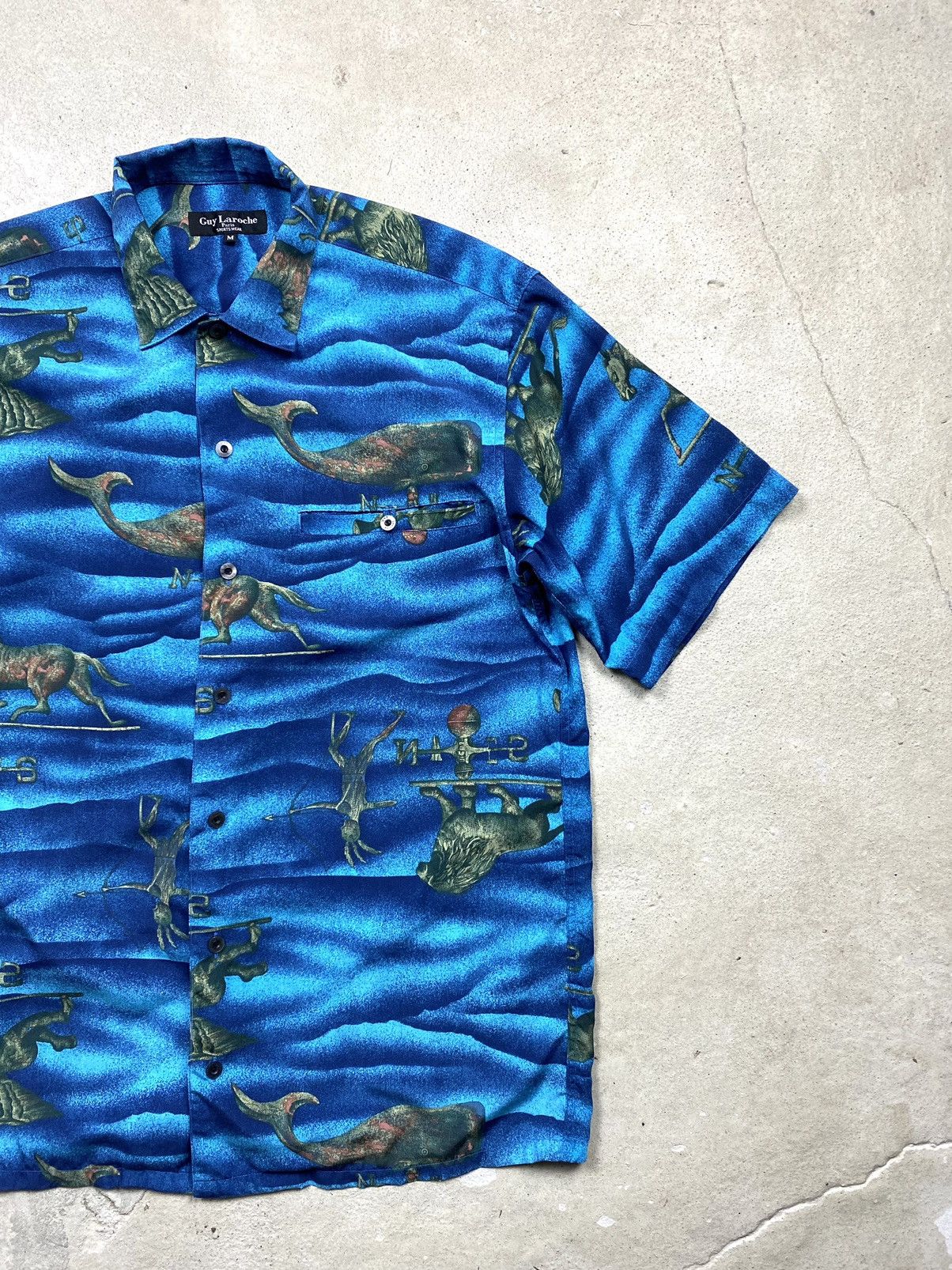 Vintage Rare! Vintage Guy Laroche Paris Hawaiian Shirt Y2K Size US M / EU 48-50 / 2 - 3 Thumbnail